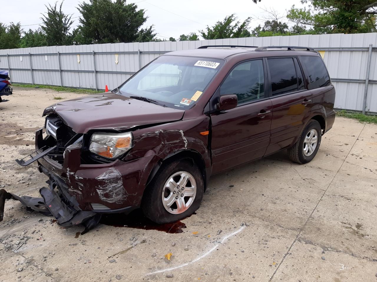 honda pilot 2008 5fnyf18208b006021