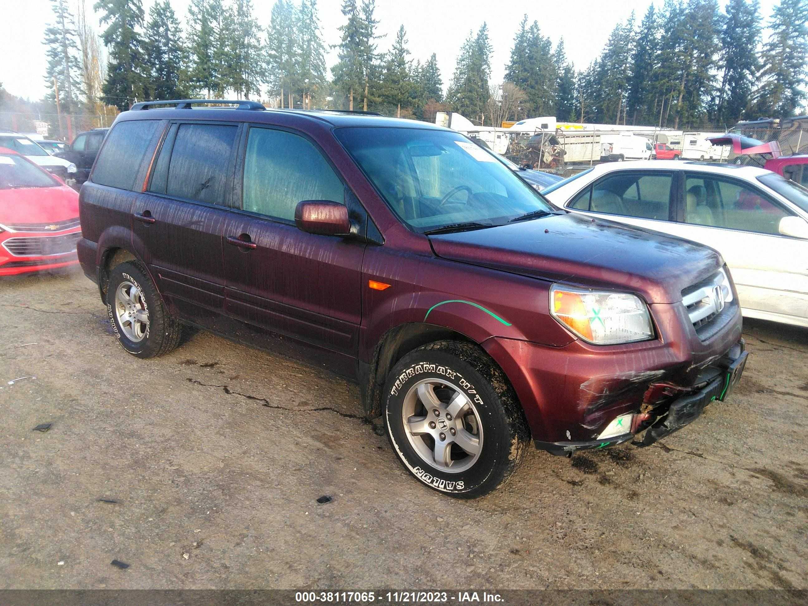 honda pilot 2008 5fnyf187x8b002182