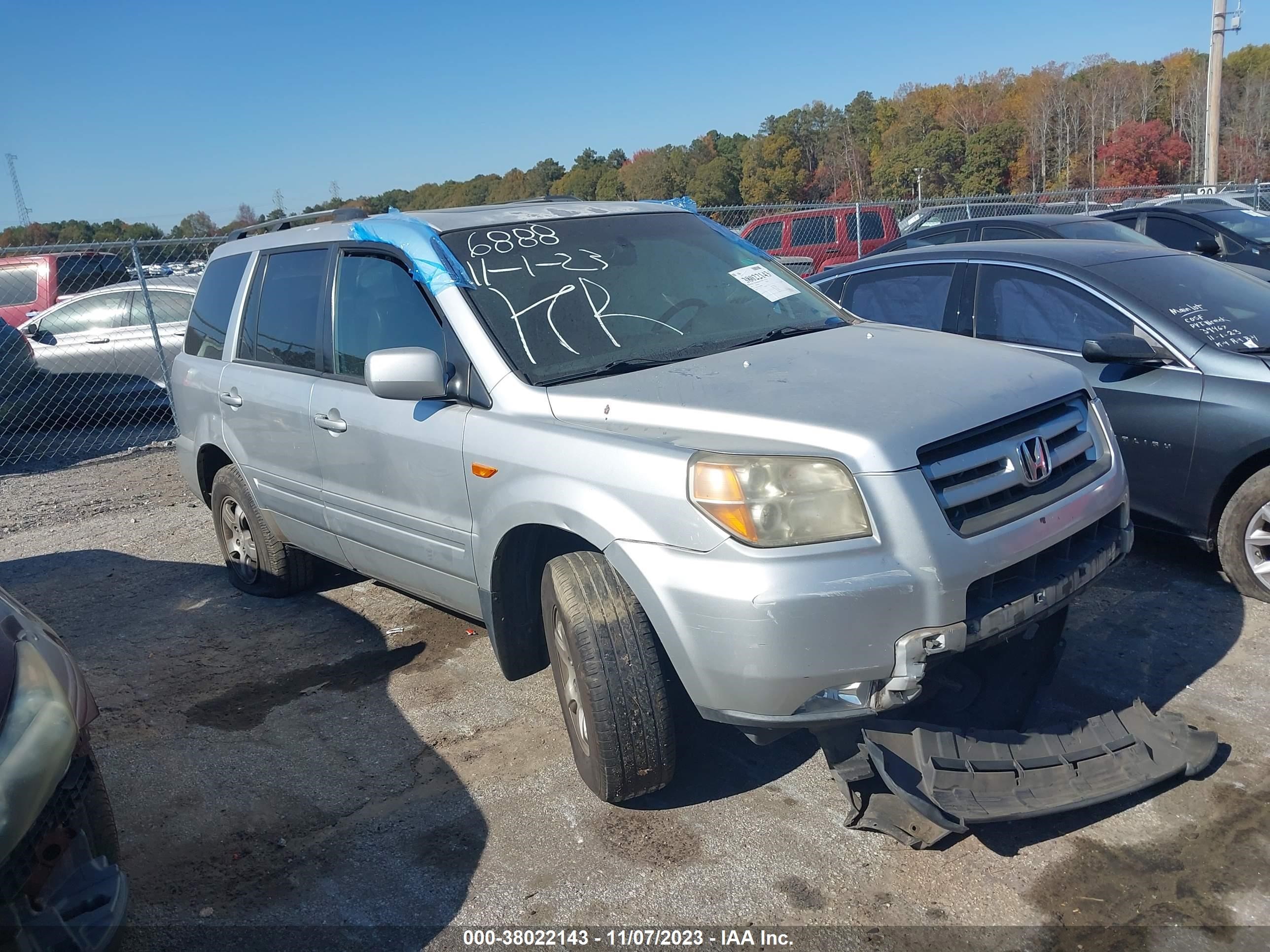 honda pilot 2007 5fnyf28527b046888