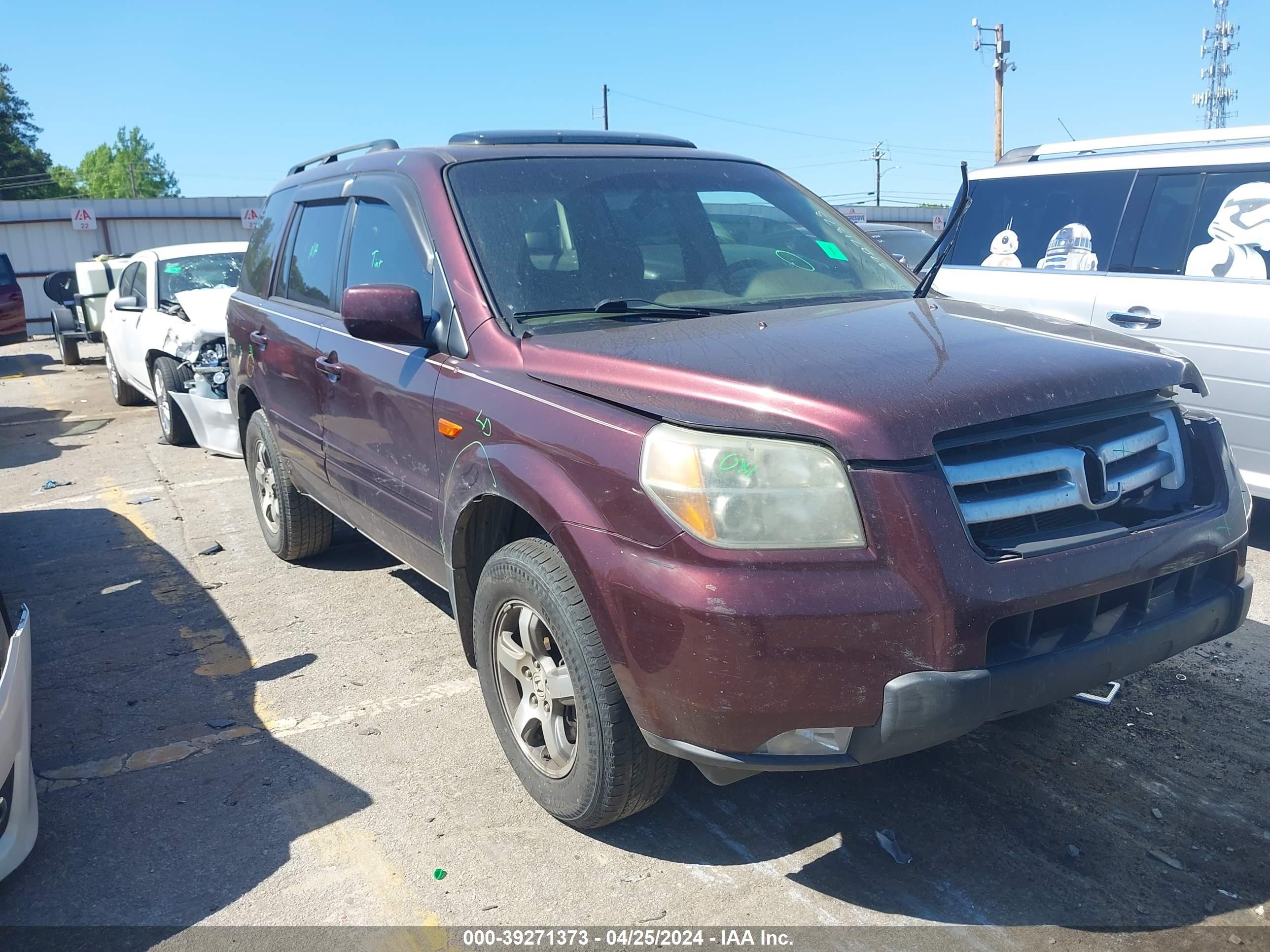 honda pilot 2007 5fnyf28567b001601