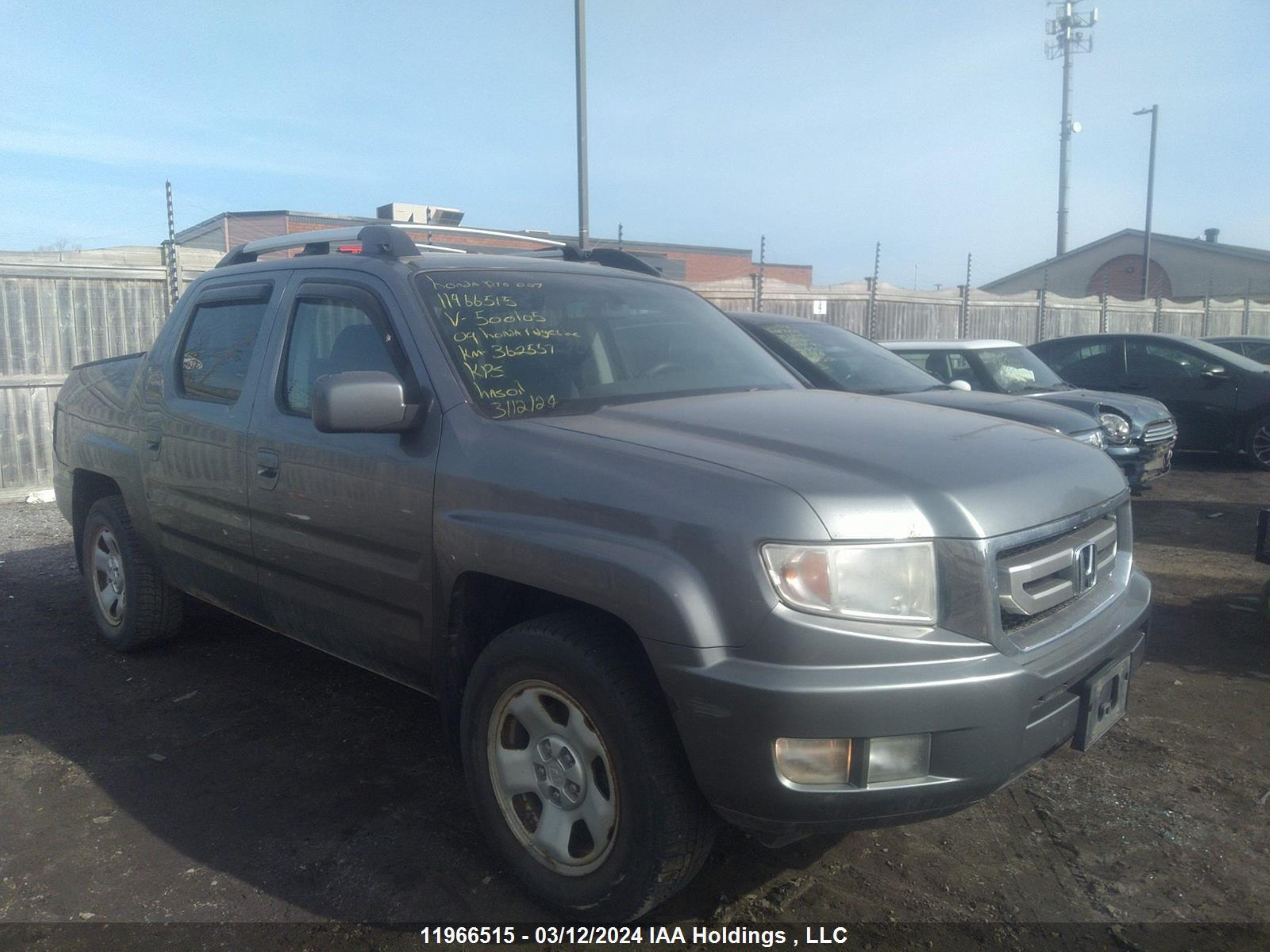 honda ridgeline 2009 5fpyk16599b500105