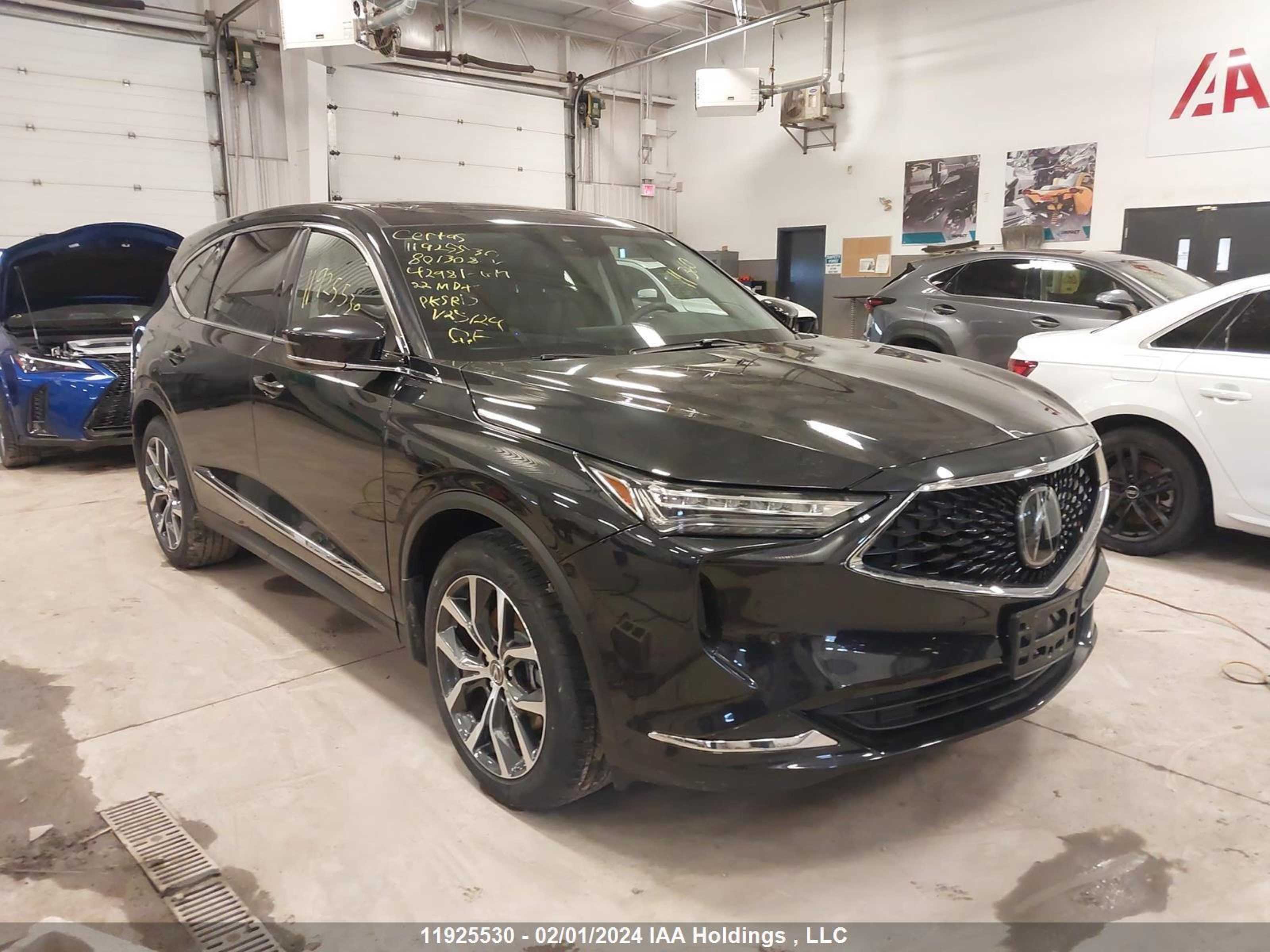 acura mdx 2022 5j8ye1h49nl801308