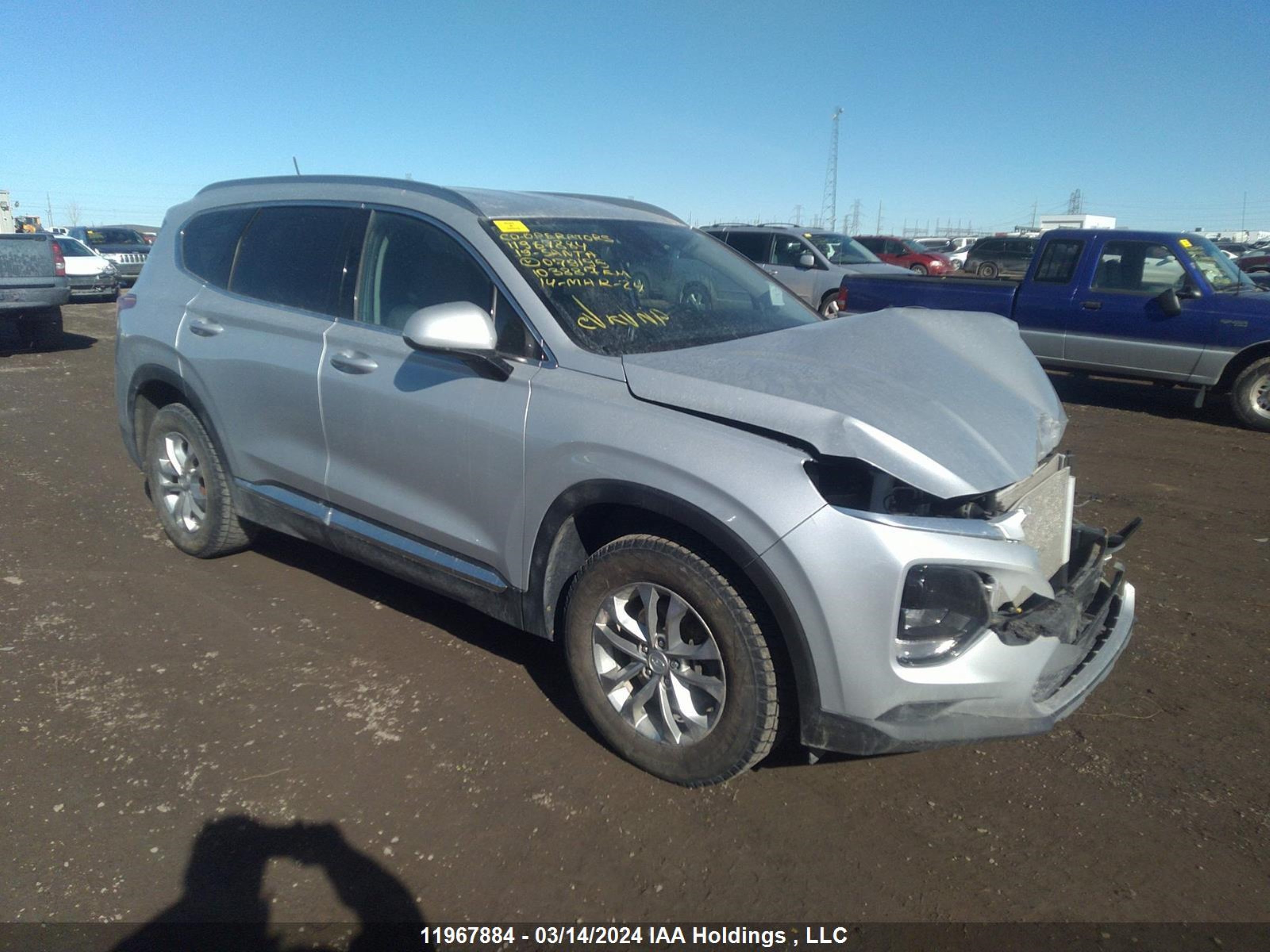 hyundai santa fe 2019 5nms2cad4kh079195