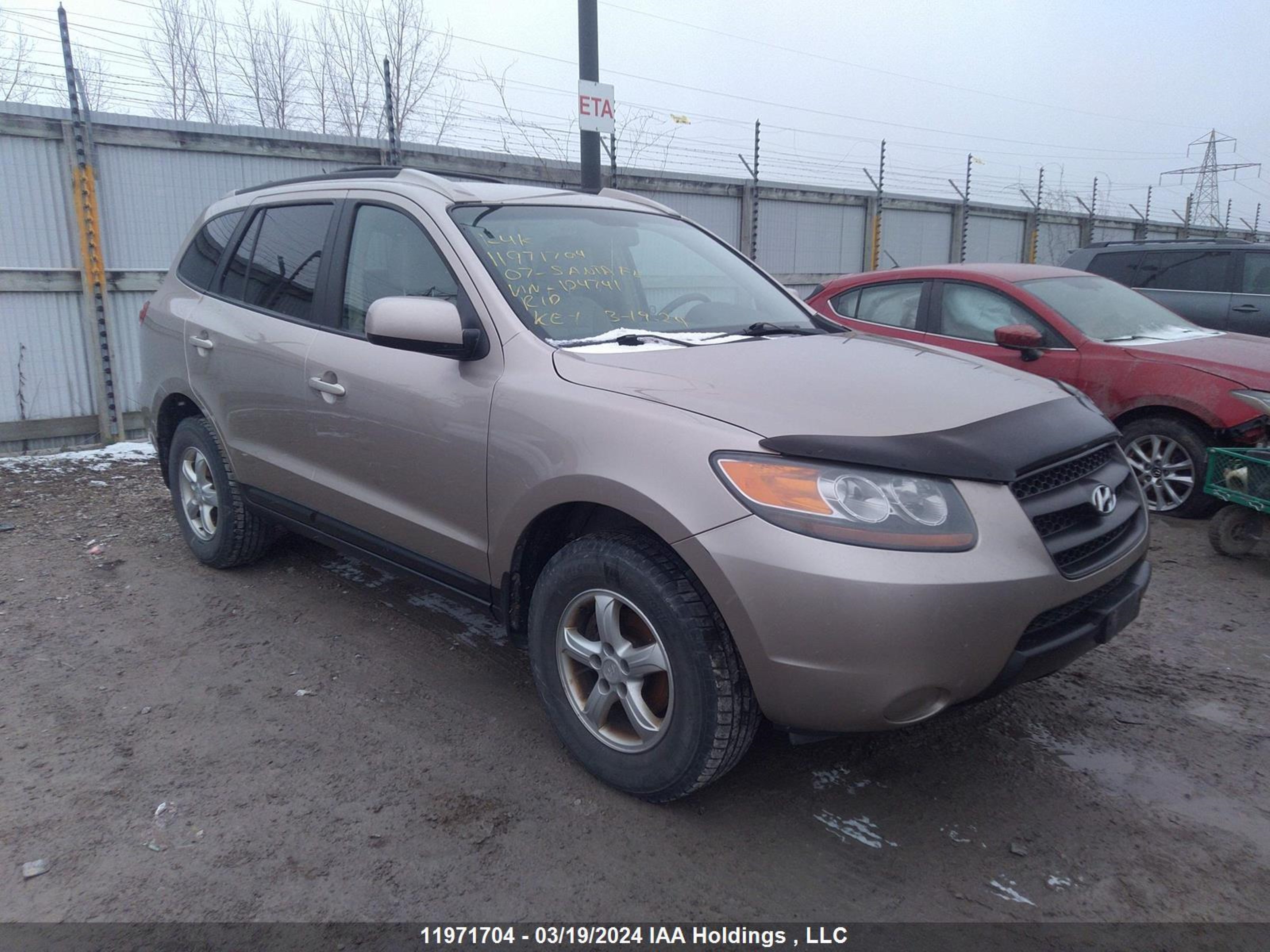 hyundai santa fe 2007 5nmsg13e87h124741