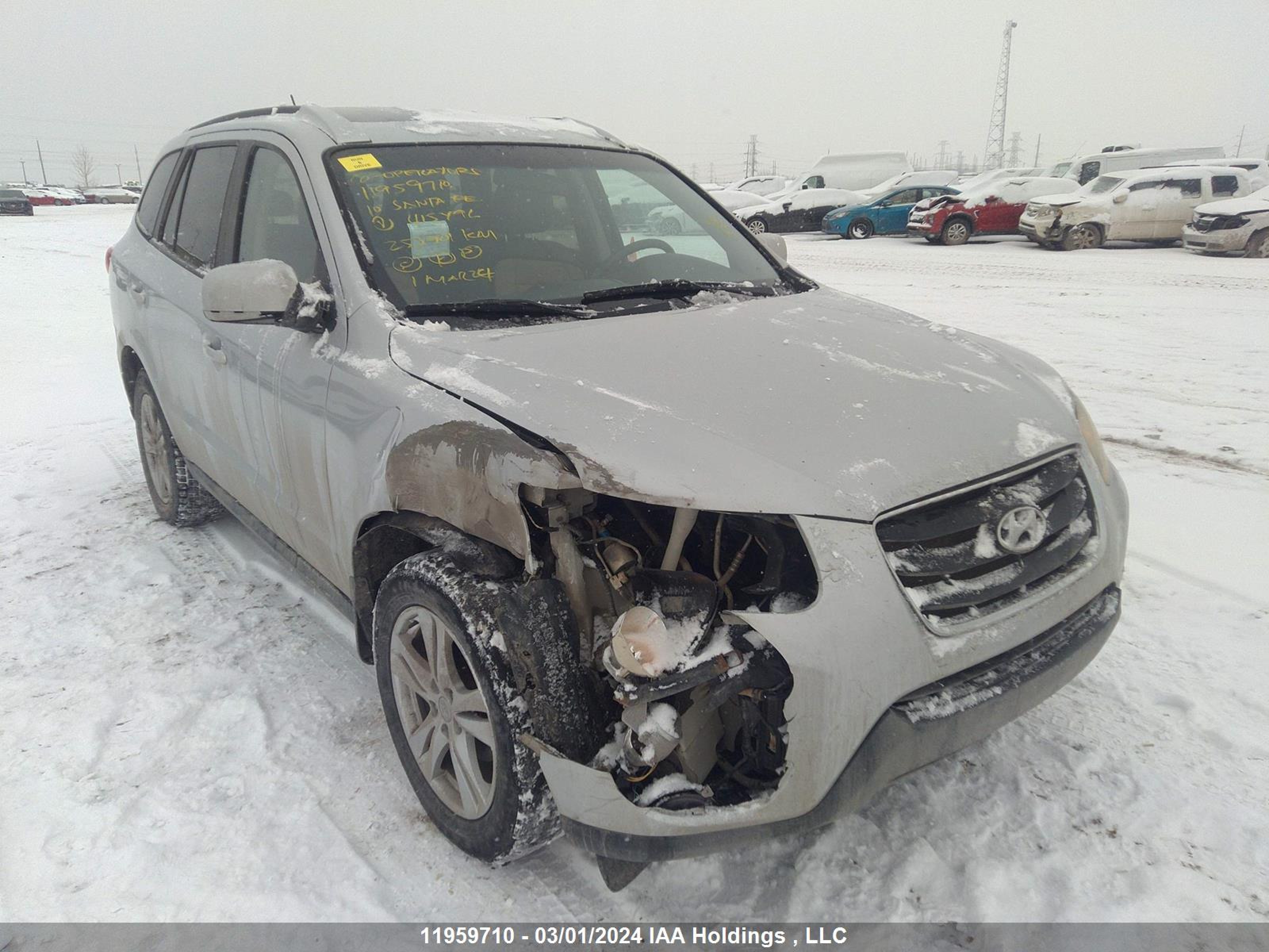 hyundai santa fe 2010 5nmsgdag1ah415496