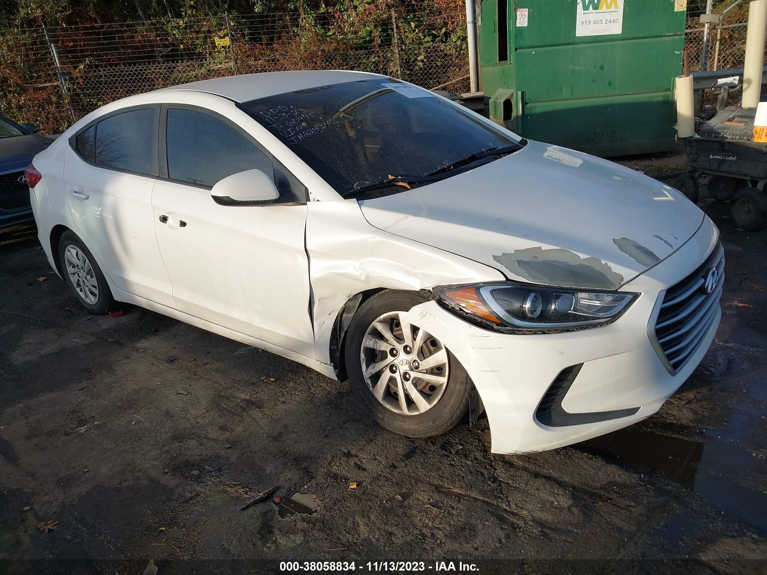 hyundai elantra 2018 5npd74lf2jh224346