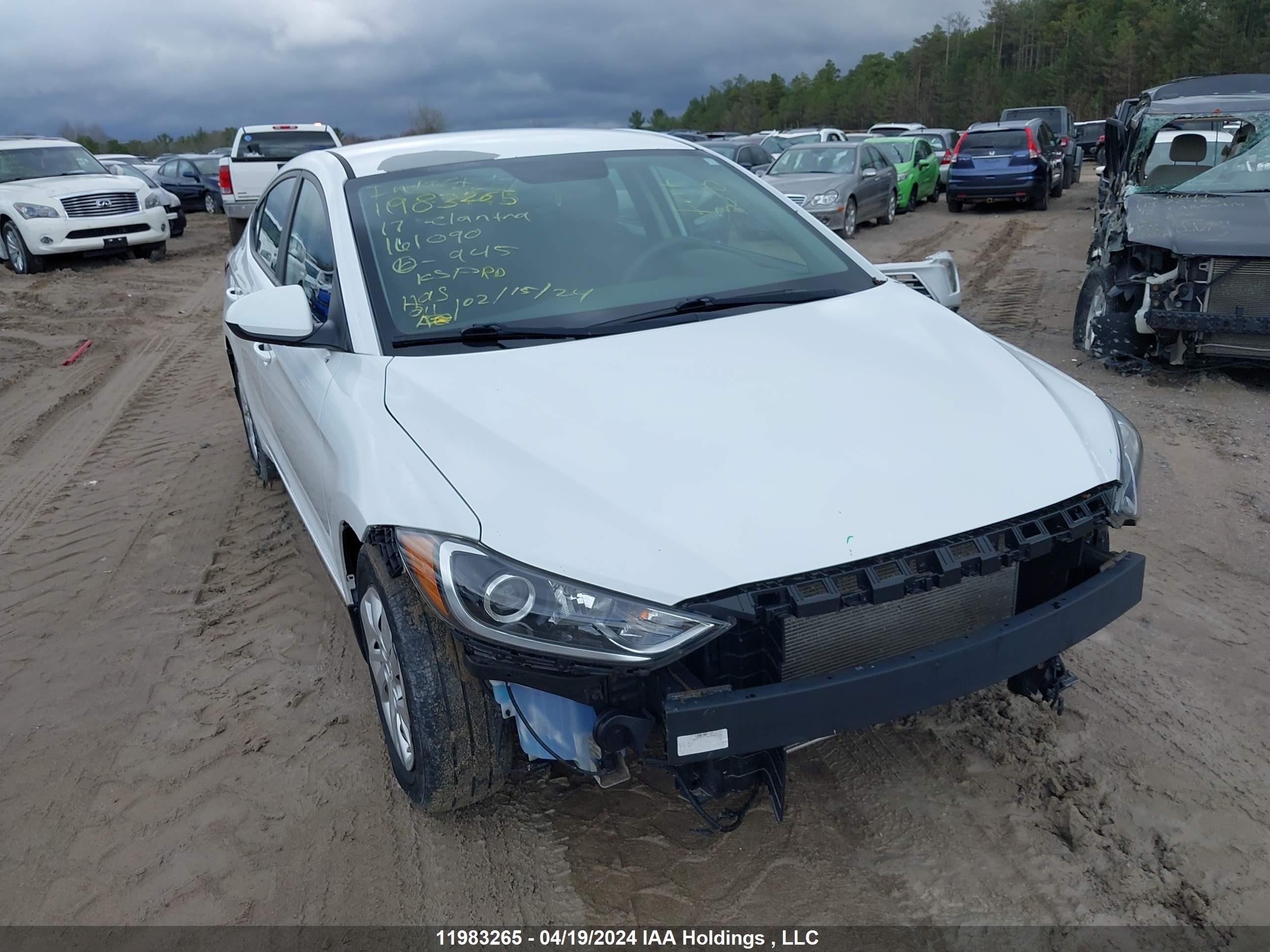 hyundai elantra 2017 5npd74lf3hh161090