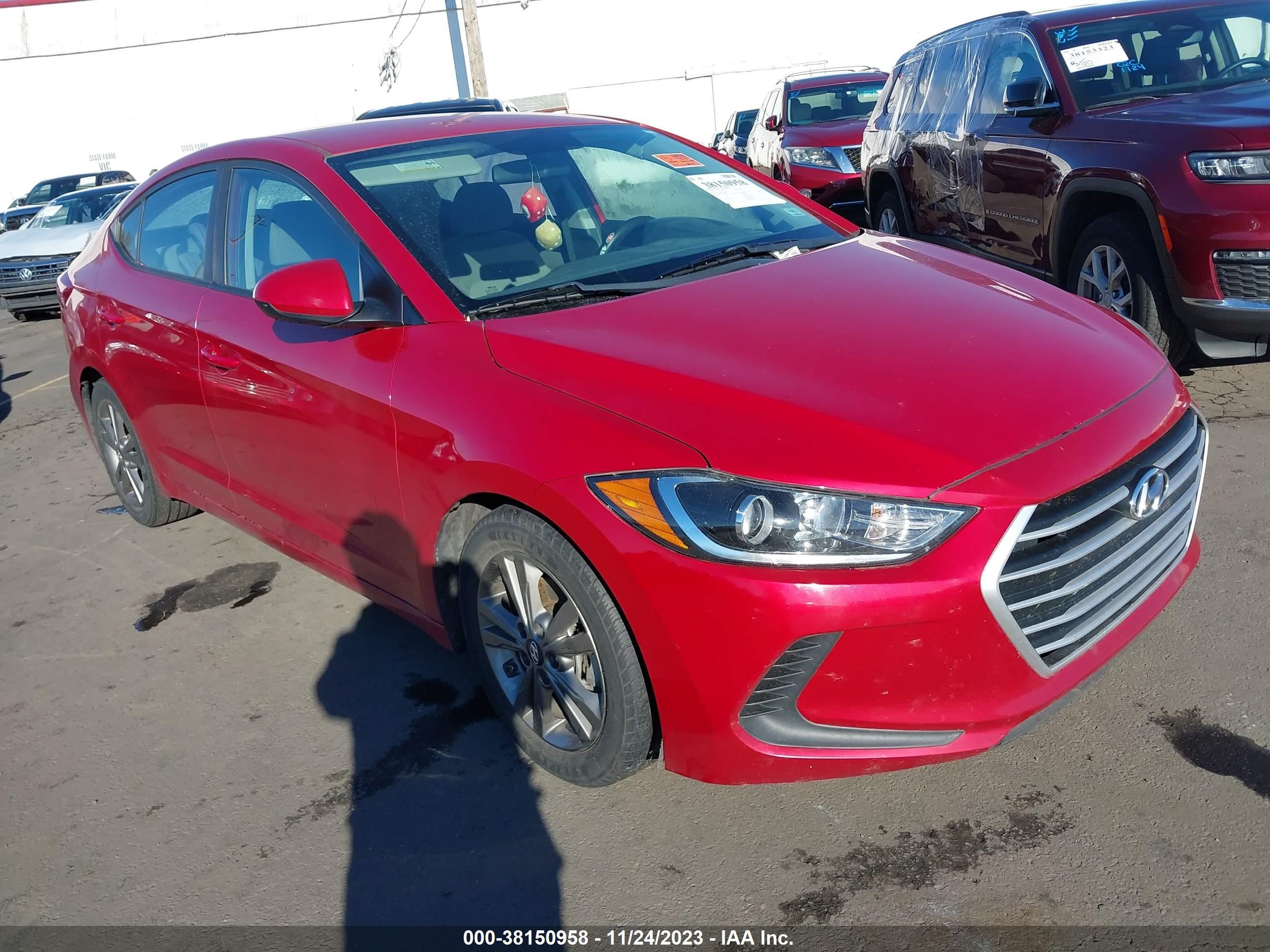 hyundai elantra 2018 5npd84lf3jh384345