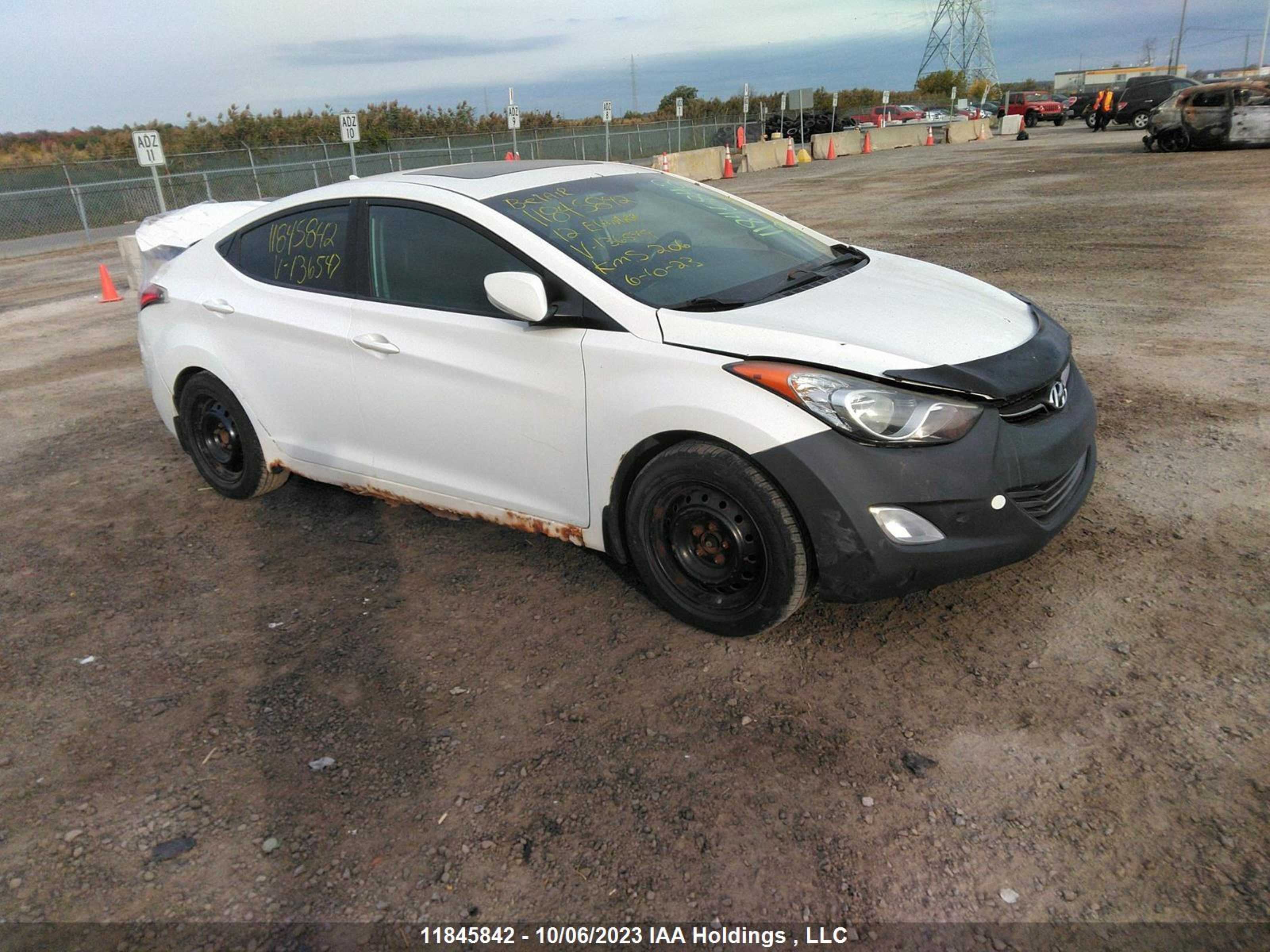 hyundai elantra 2012 5npdh4ae7ch136547