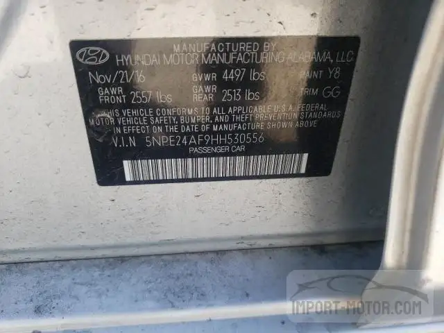 hyundai sonata 2017 5npe24af9hh530556