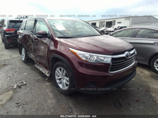 toyota highlander 2015 5tdbkrfh0fs165024