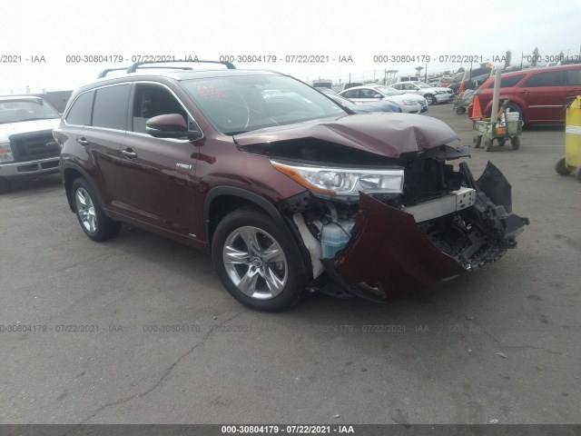 toyota highlander hybrid 2016 5tddcrfh3gs014203