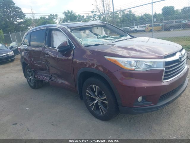 toyota highlander 2016 5tdjkrfh0gs331099