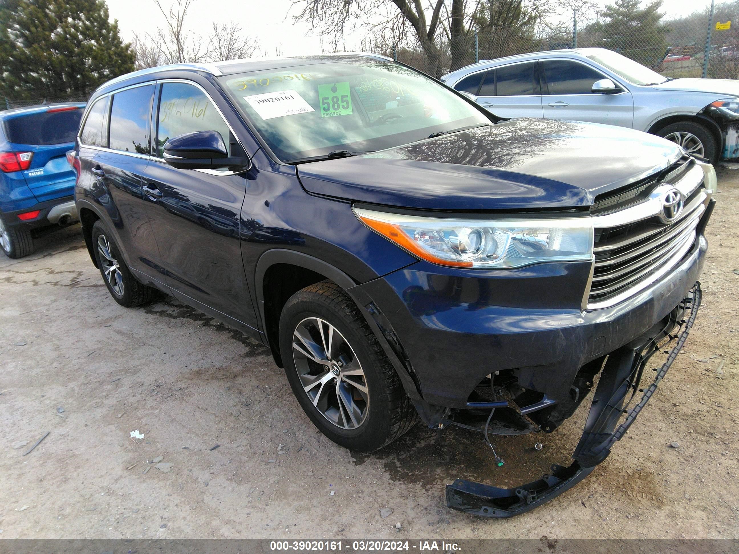 toyota highlander 2016 5tdjkrfh6gs283950