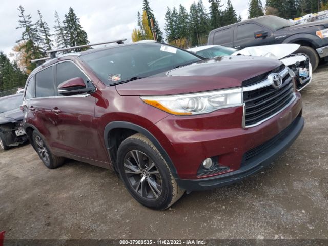 toyota highlander 2016 5tdjkrfh8gs334428