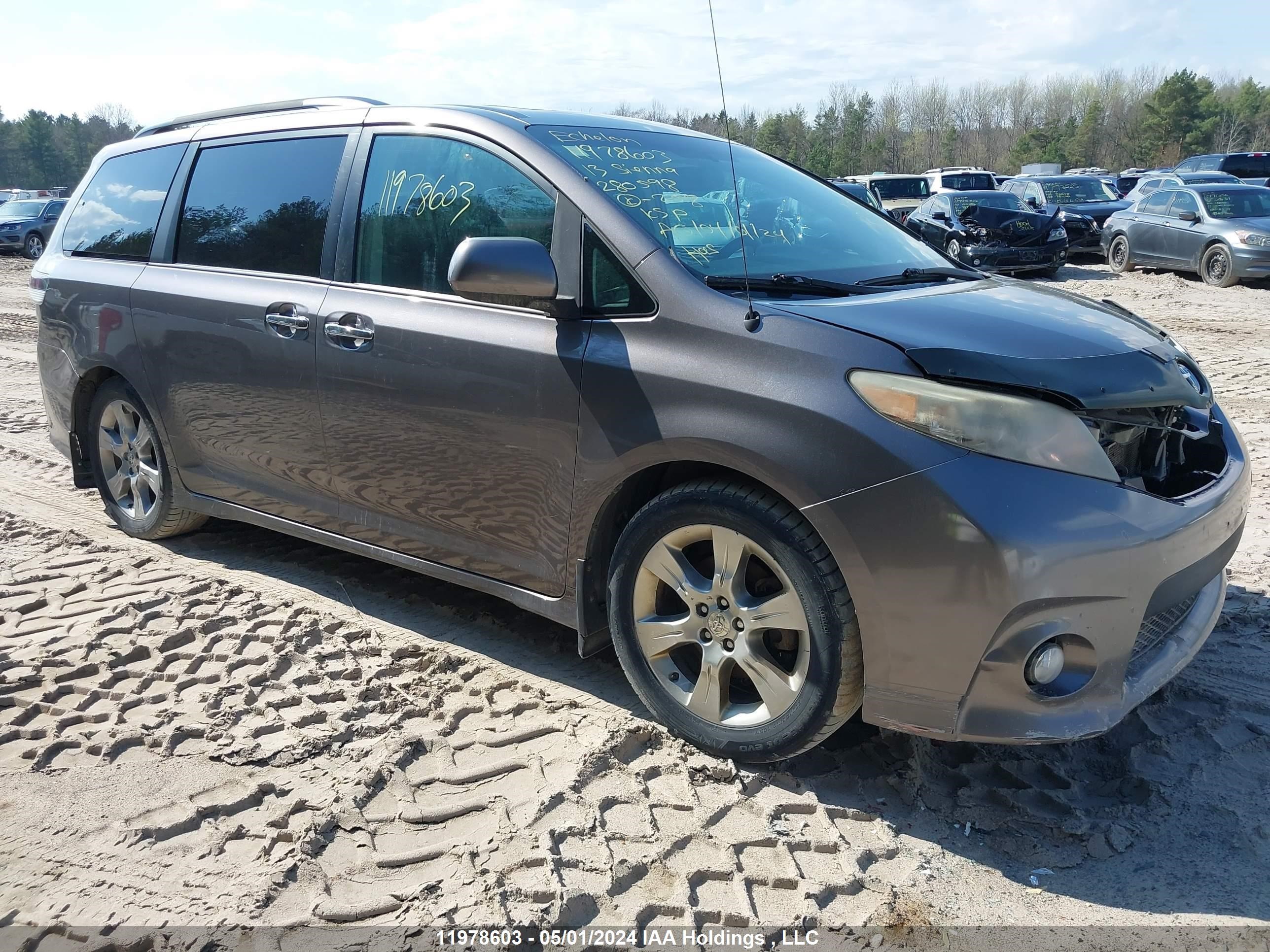 toyota sienna 2013 5tdxk3dc0ds280598