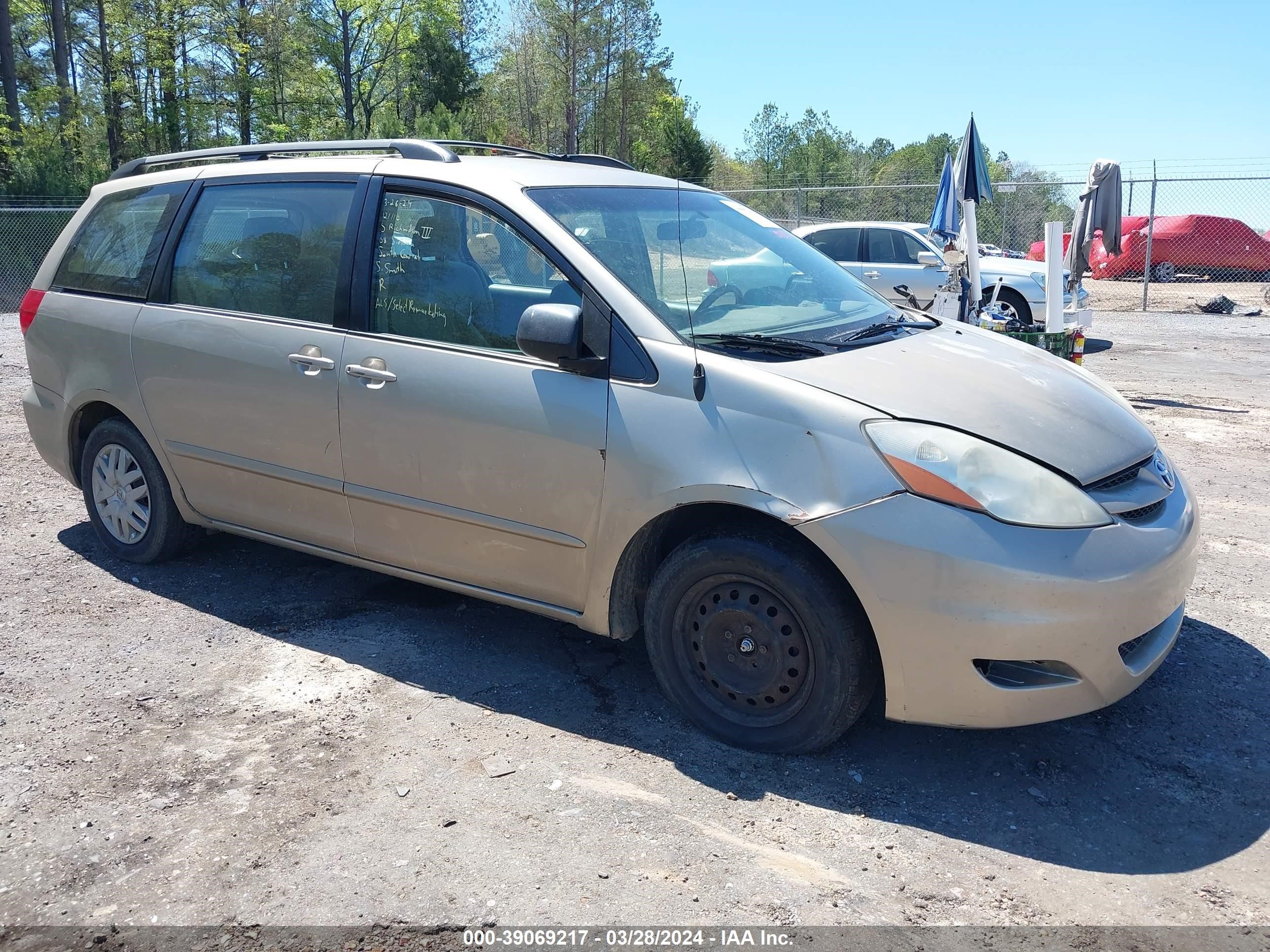 toyota sienna 2008 5tdzk23c28s121110