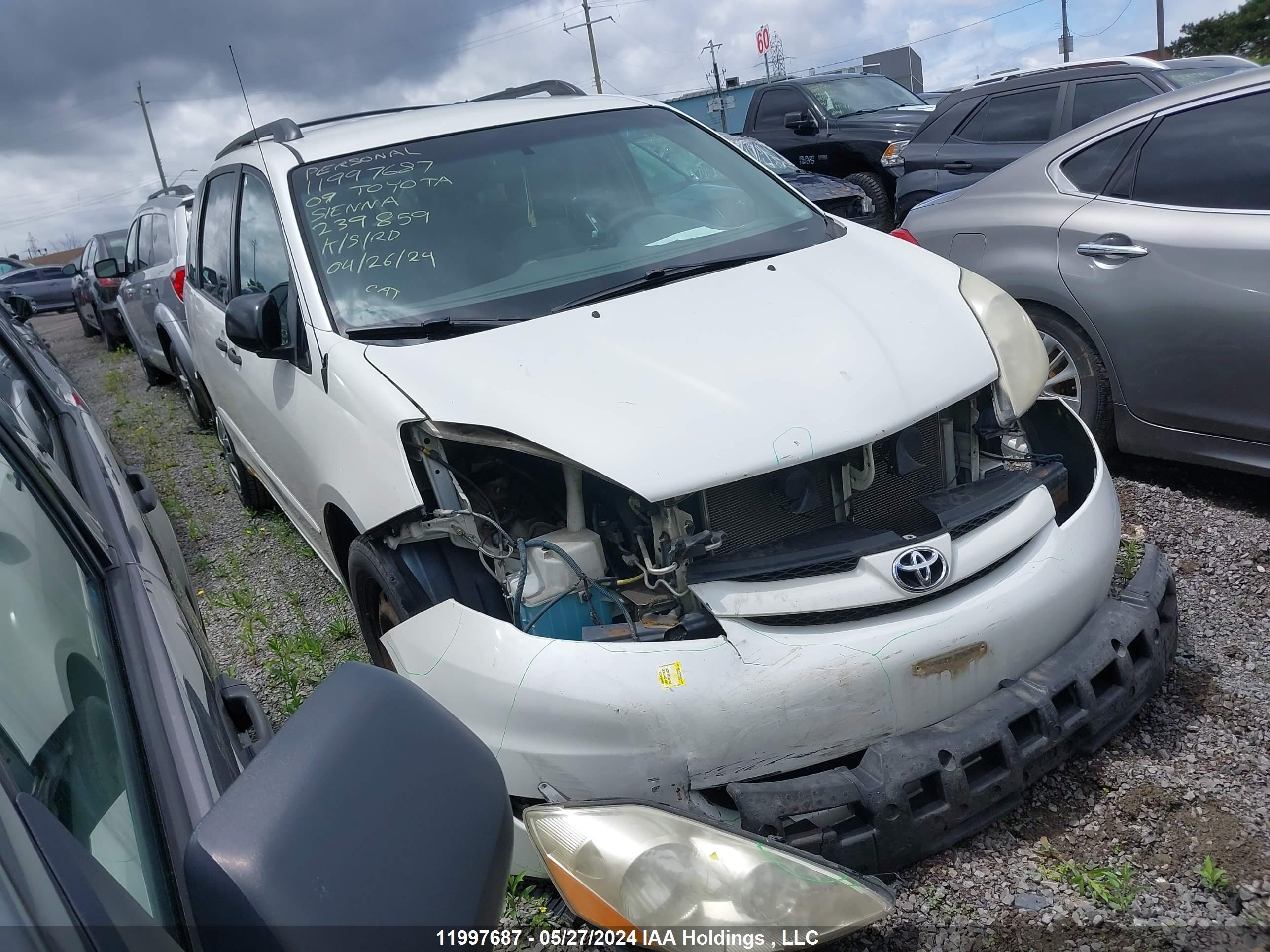 toyota sienna 2009 5tdzk29c29s239859