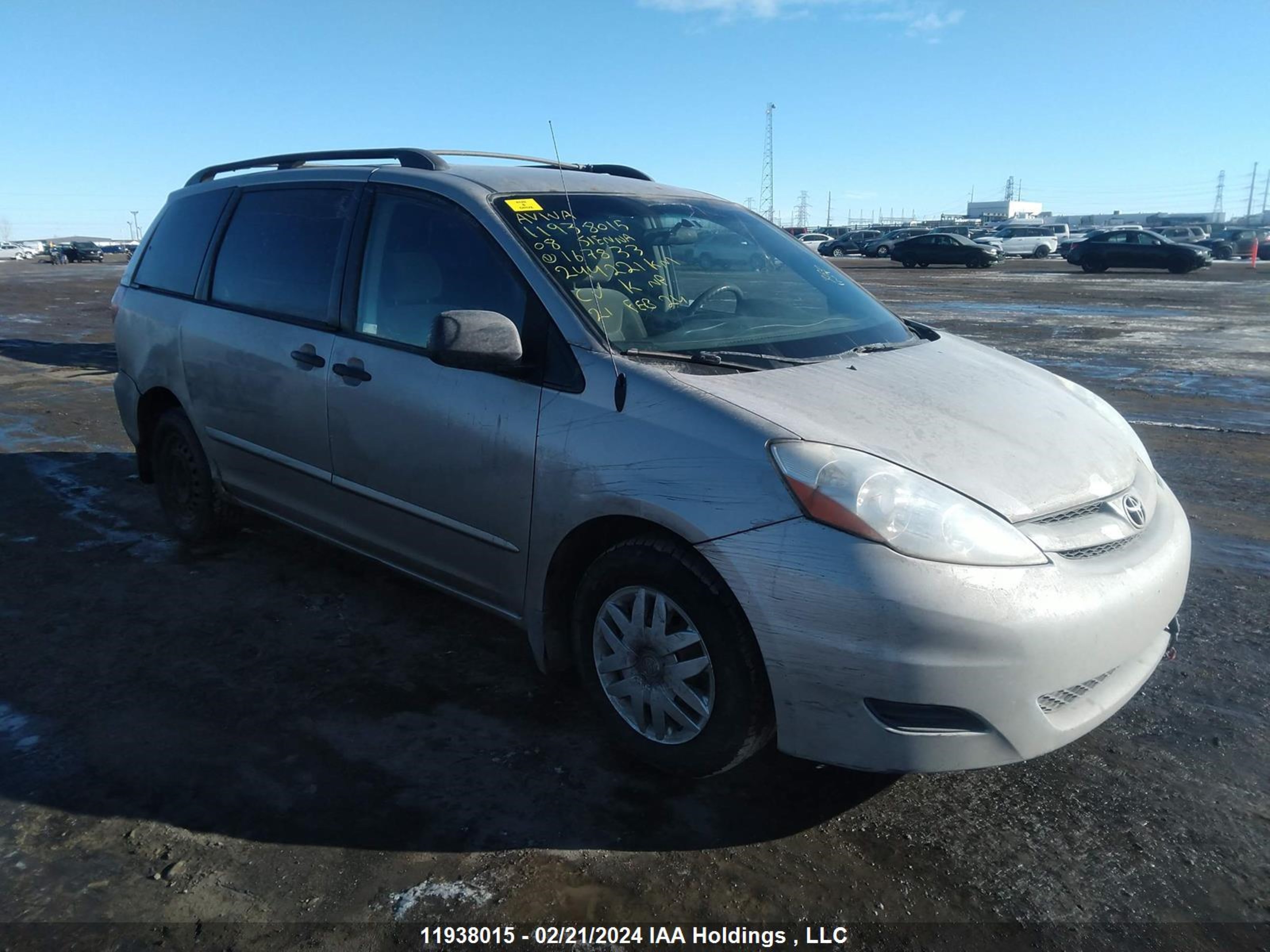 toyota sienna 2008 5tdzk29c98s167833