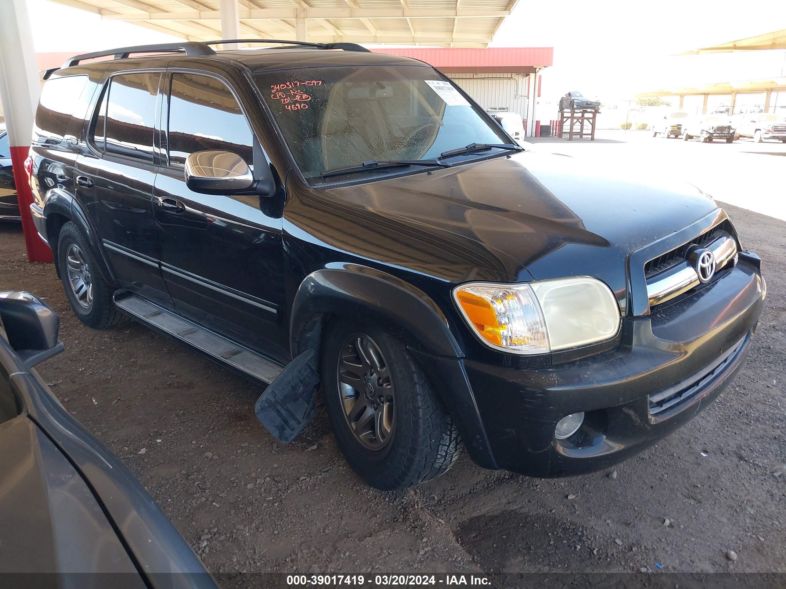 toyota sequoia 2007 5tdzt38ax7s294690