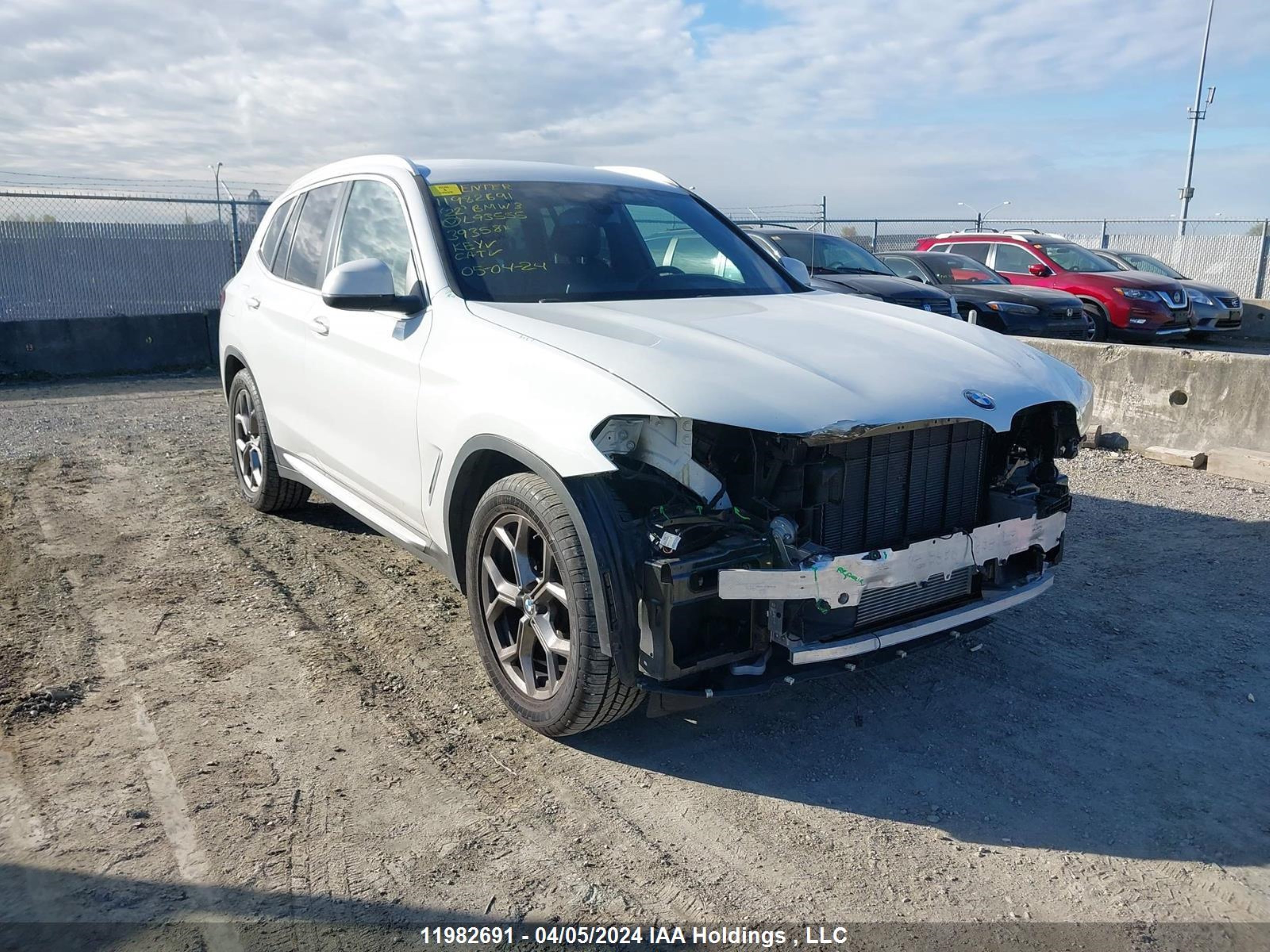 bmw x3 2022 5ux53dp07n9l93555