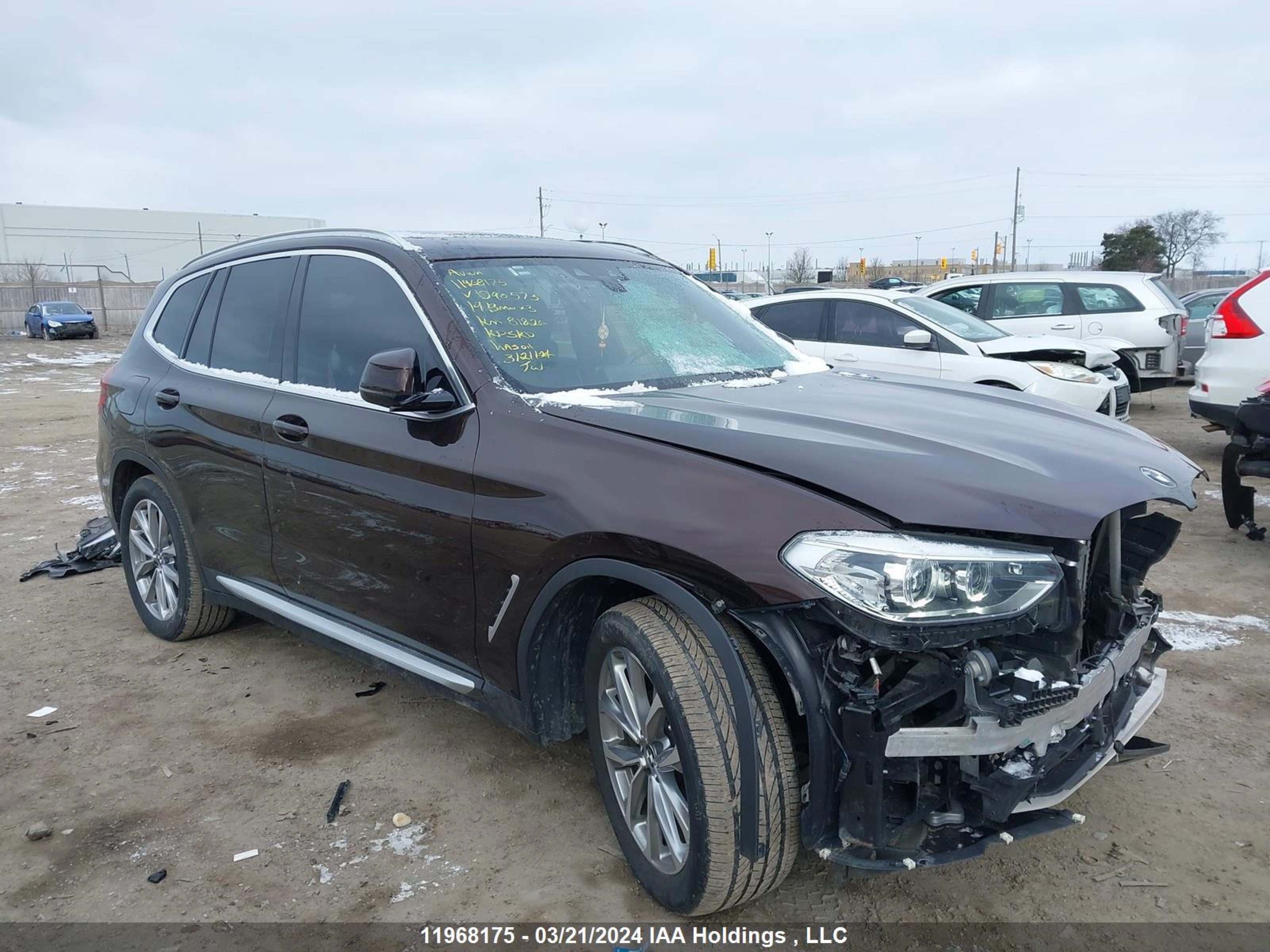 bmw x3 2019 5uxtr9c58kld90573