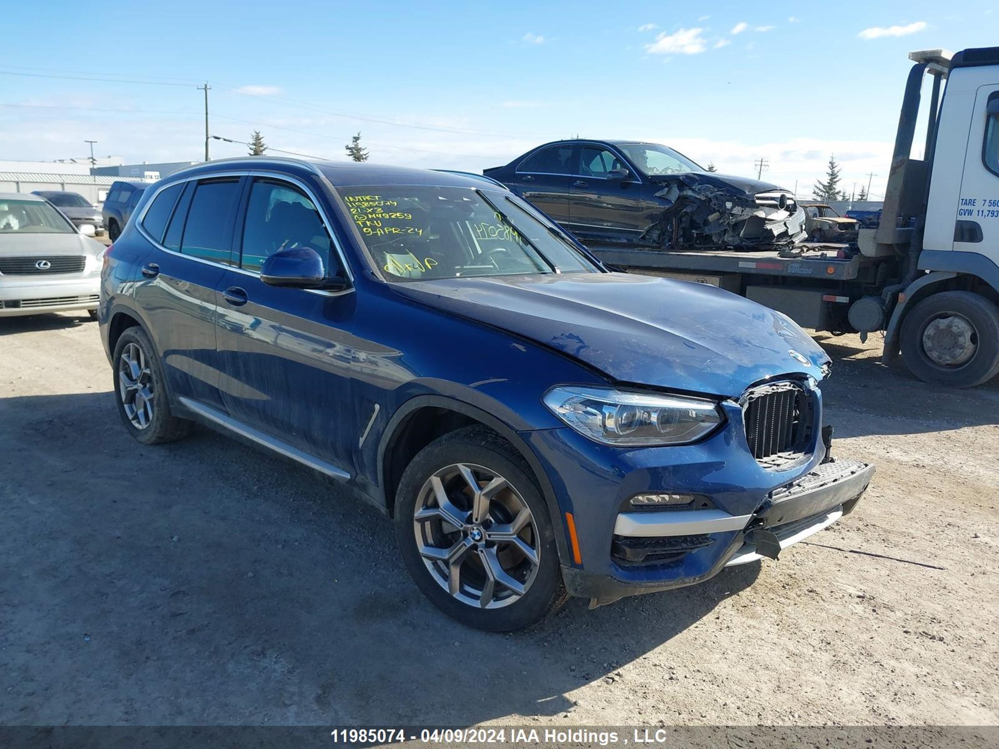 bmw x3 2021 5uxty5c01m9h49259