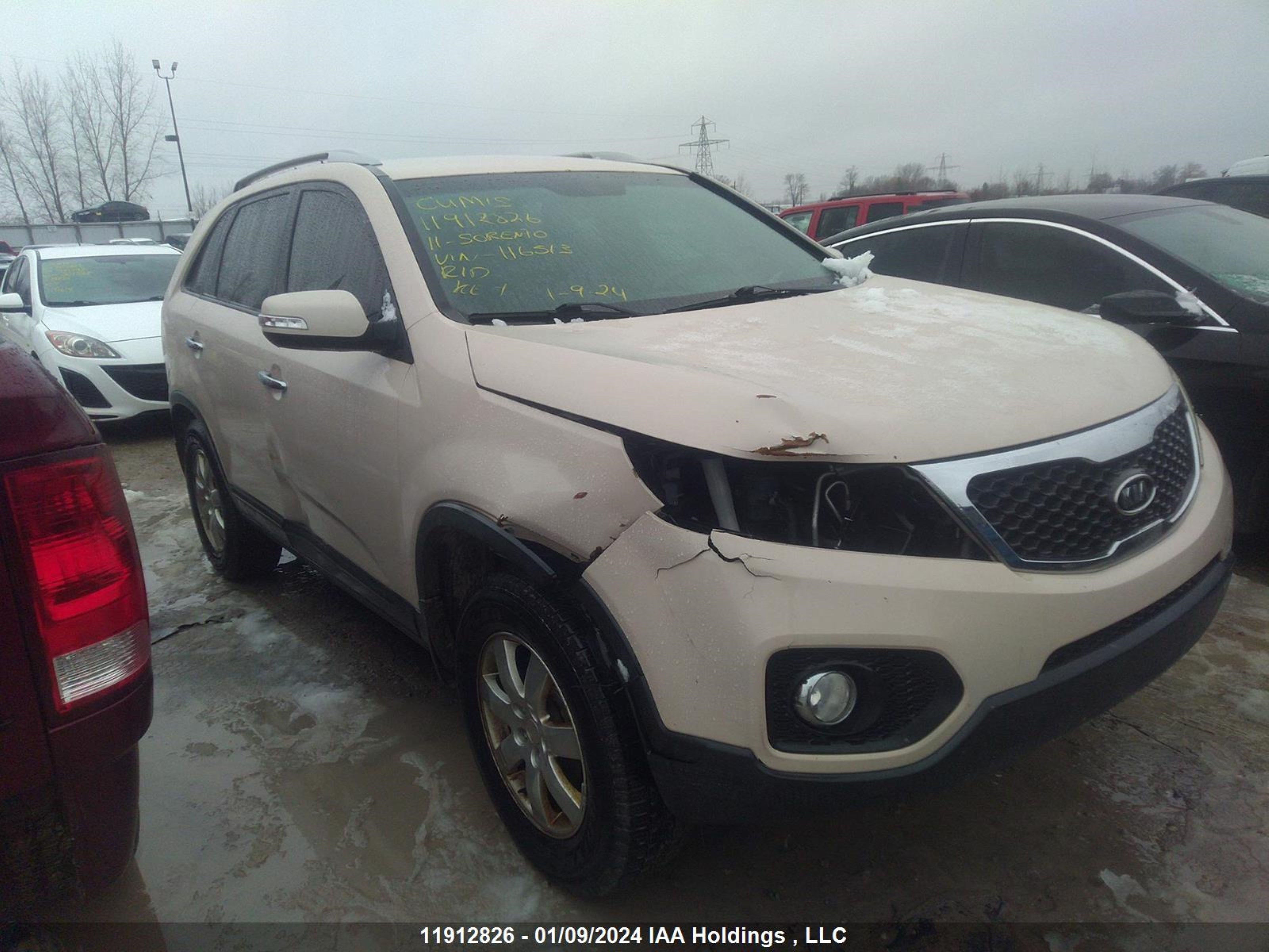 kia sorento 2011 5xykt3a17bg116513