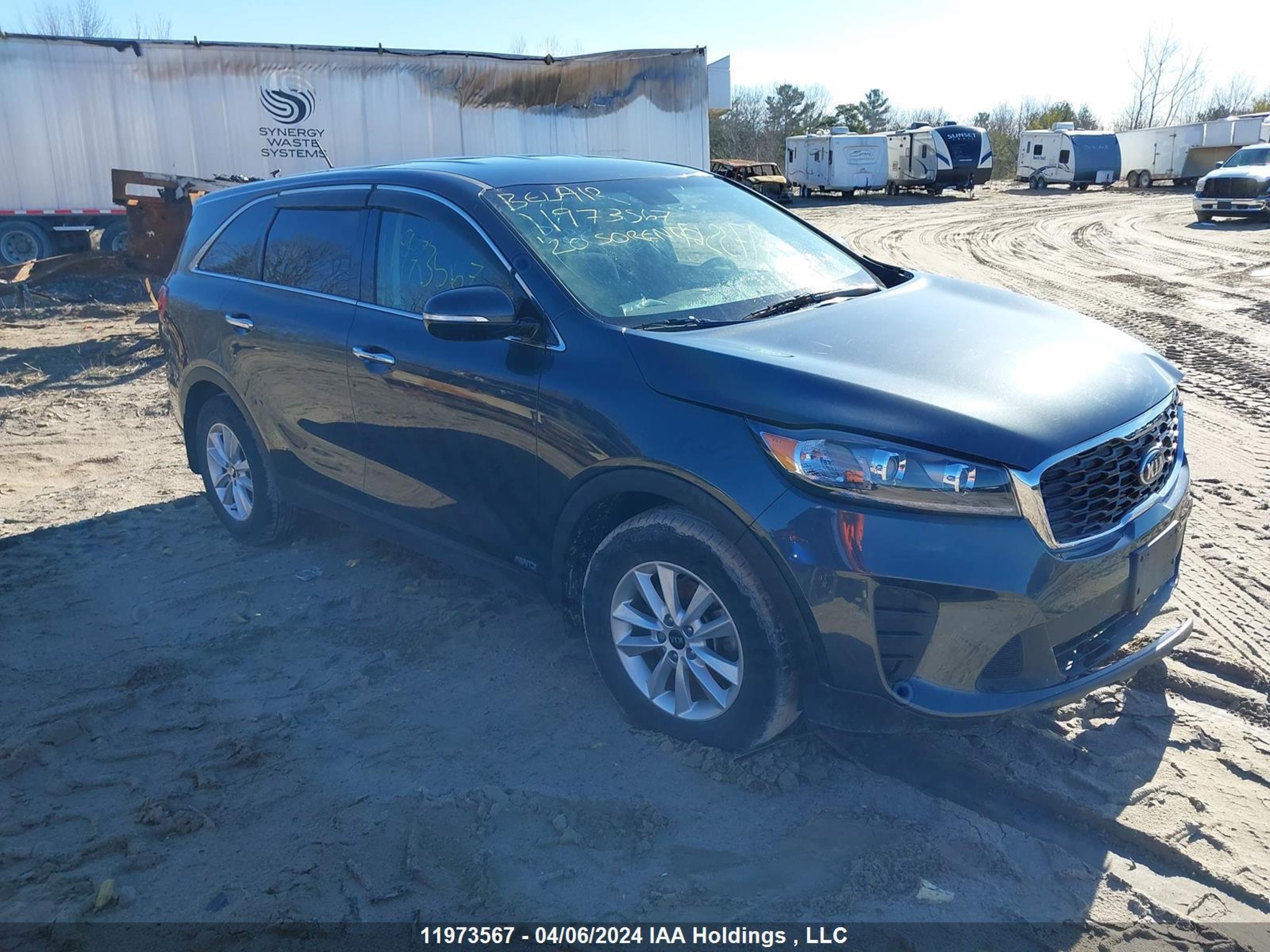 kia sorento 2020 5xypgda35lg612896