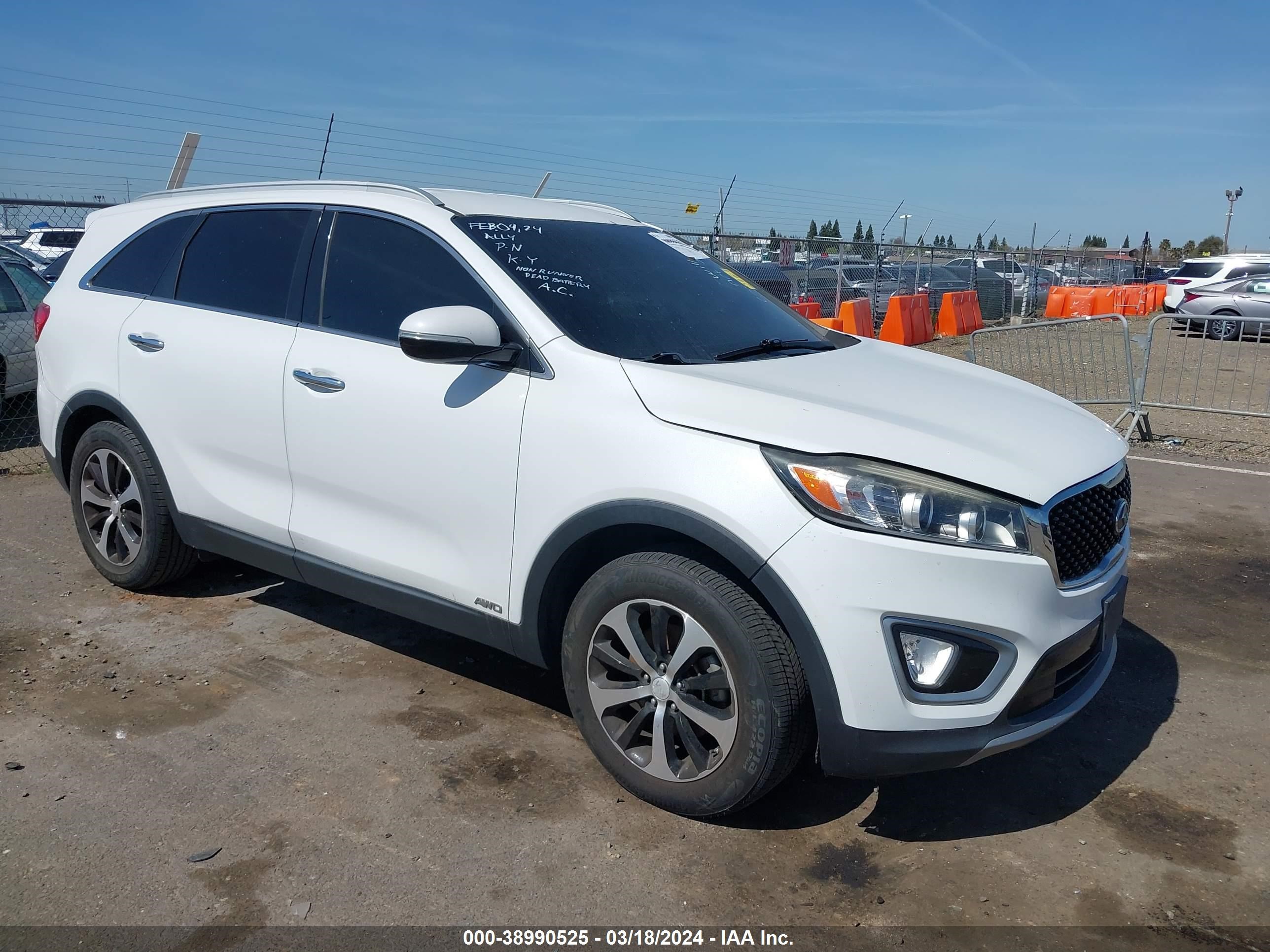 kia sorento 2016 5xyphda12gg018185