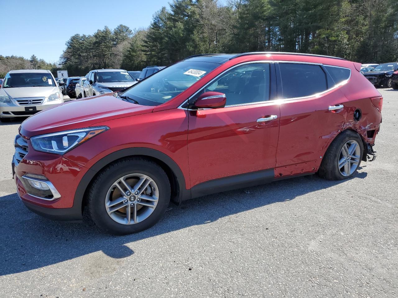 hyundai santa fe 2018 5xyzu3lb3jg534454