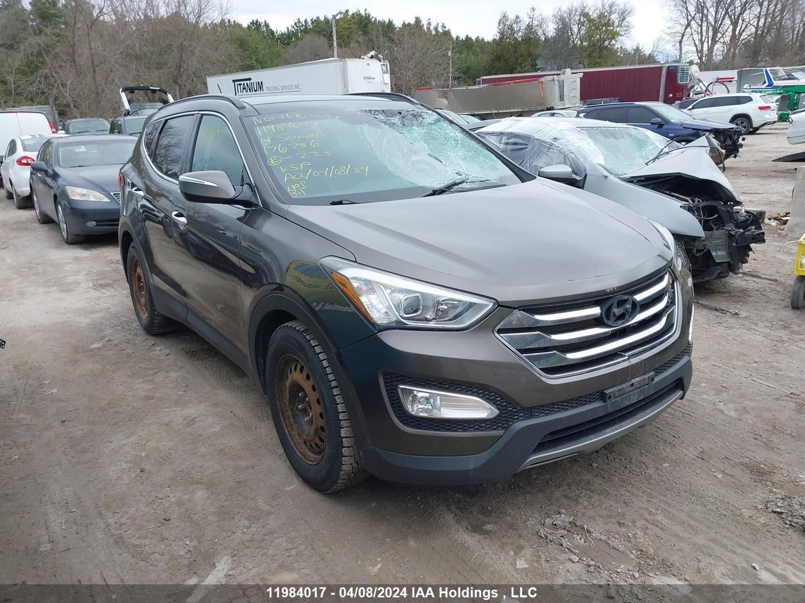 hyundai santa fe 2014 5xyzudlaxeg176756