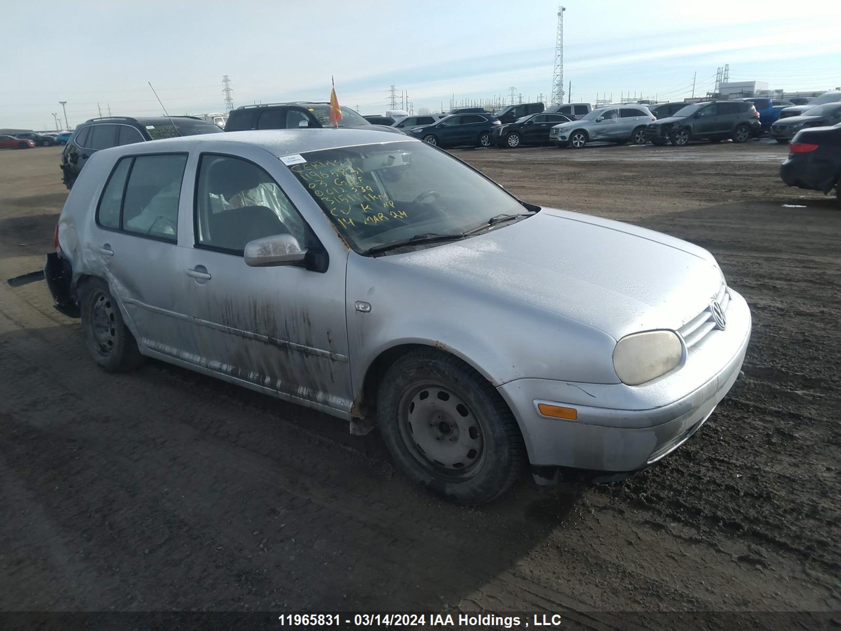 volkswagen golf 2003 9bwgk21j034012339