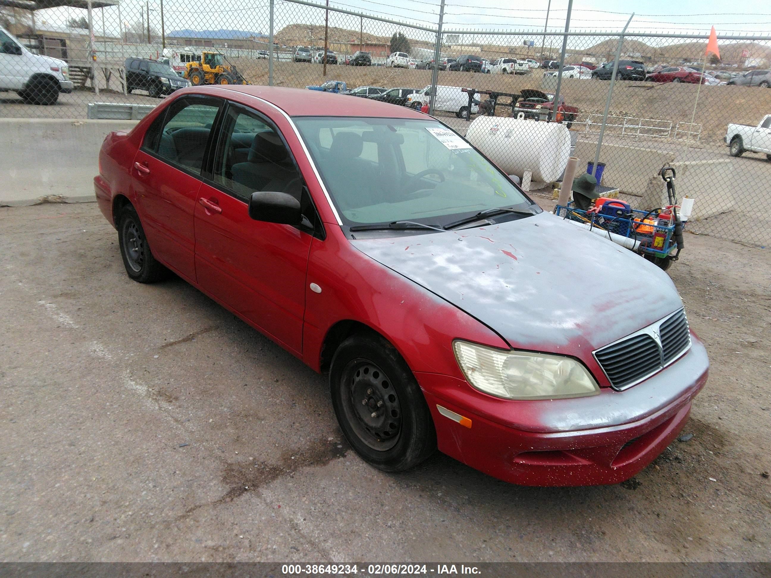 mitsubishi lancer 2002 ja3aj26e72u008252