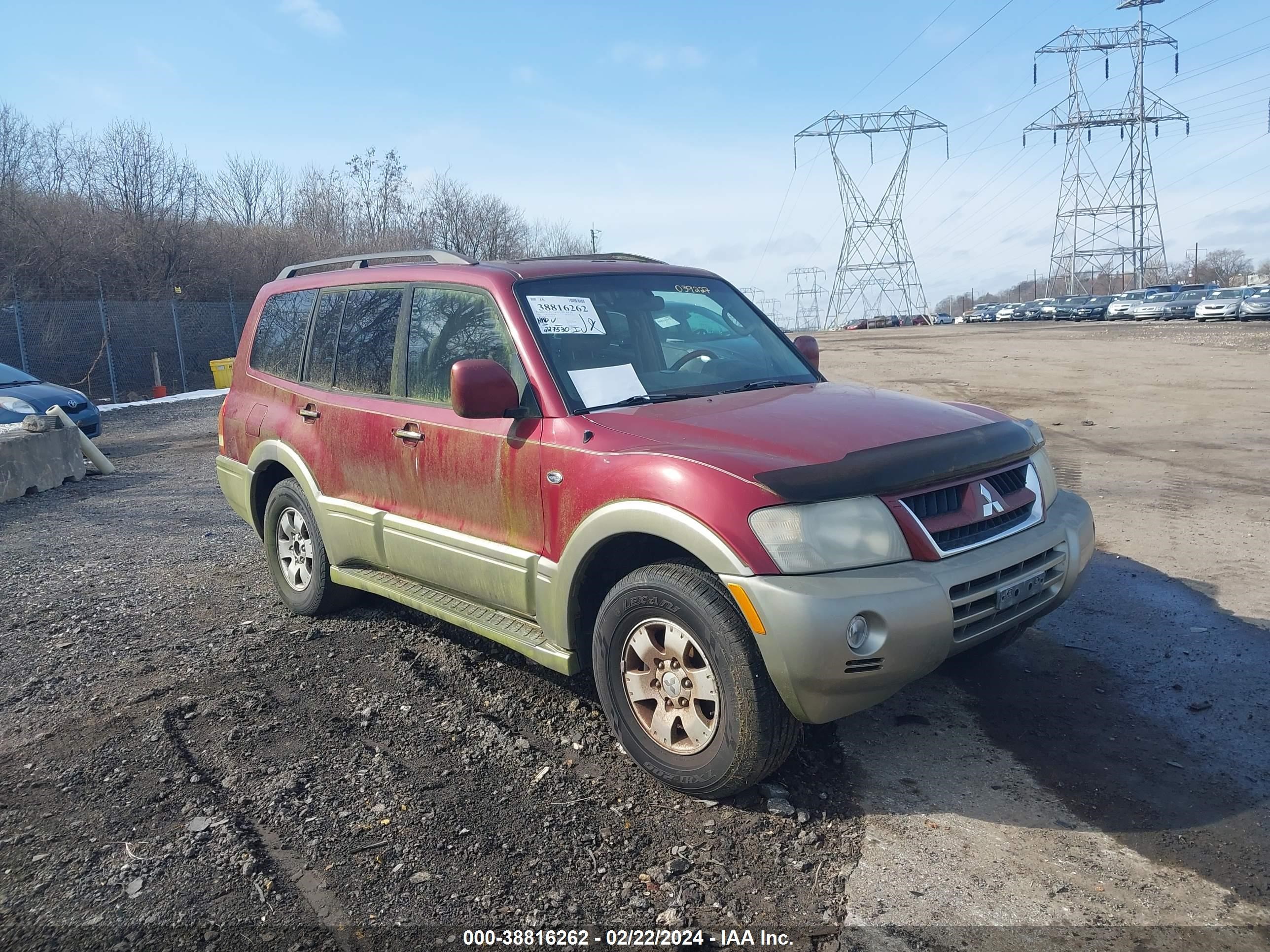 mitsubishi montero 2003 ja4nw51s93j039227