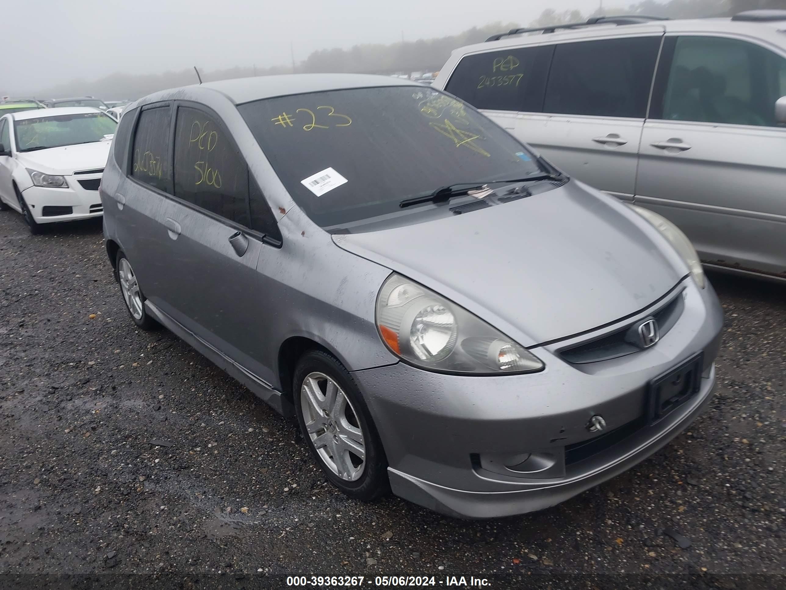 honda fit 2007 jhmgd376x7s041618