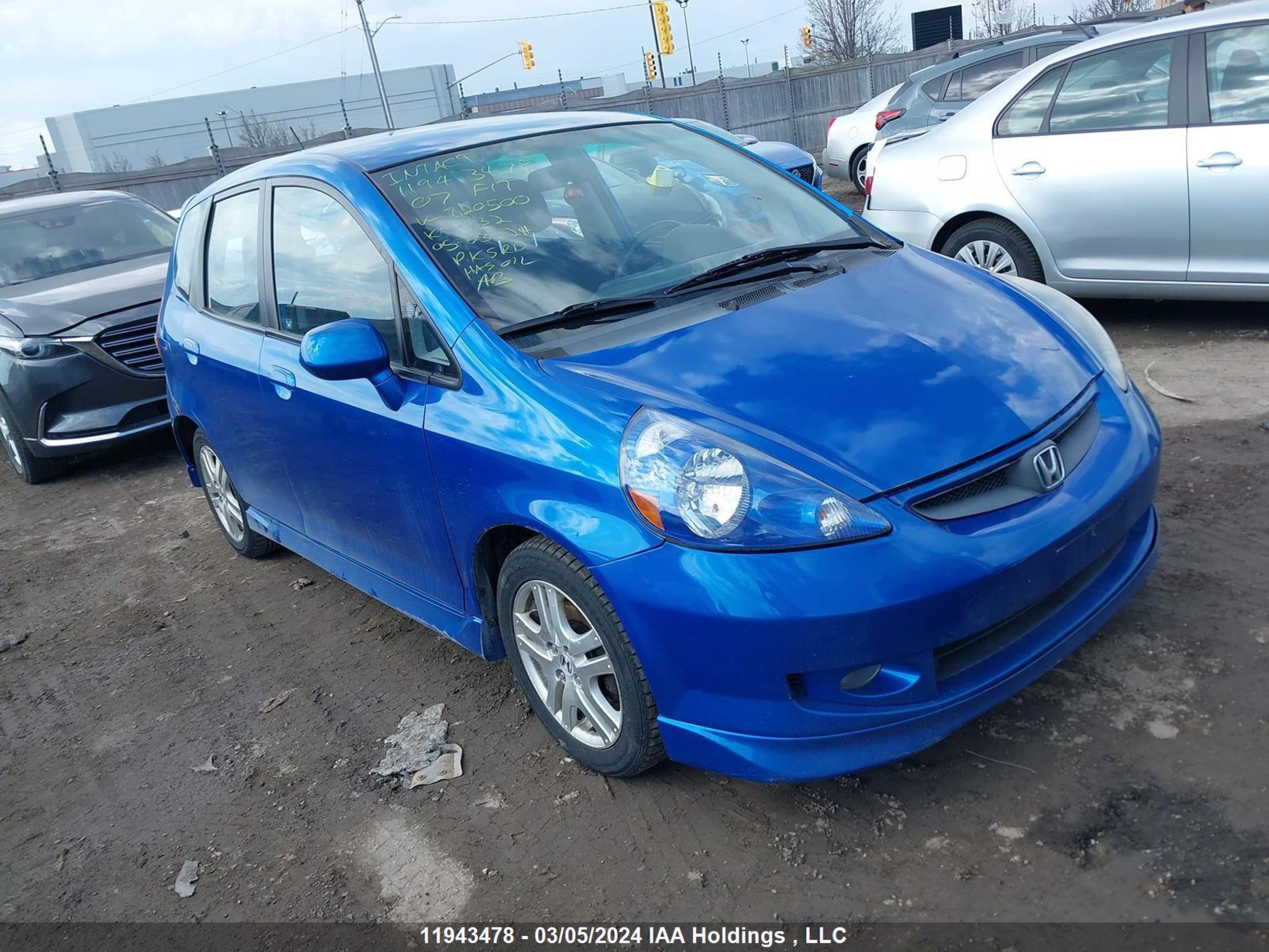 honda fit 2007 jhmgd38667s820500