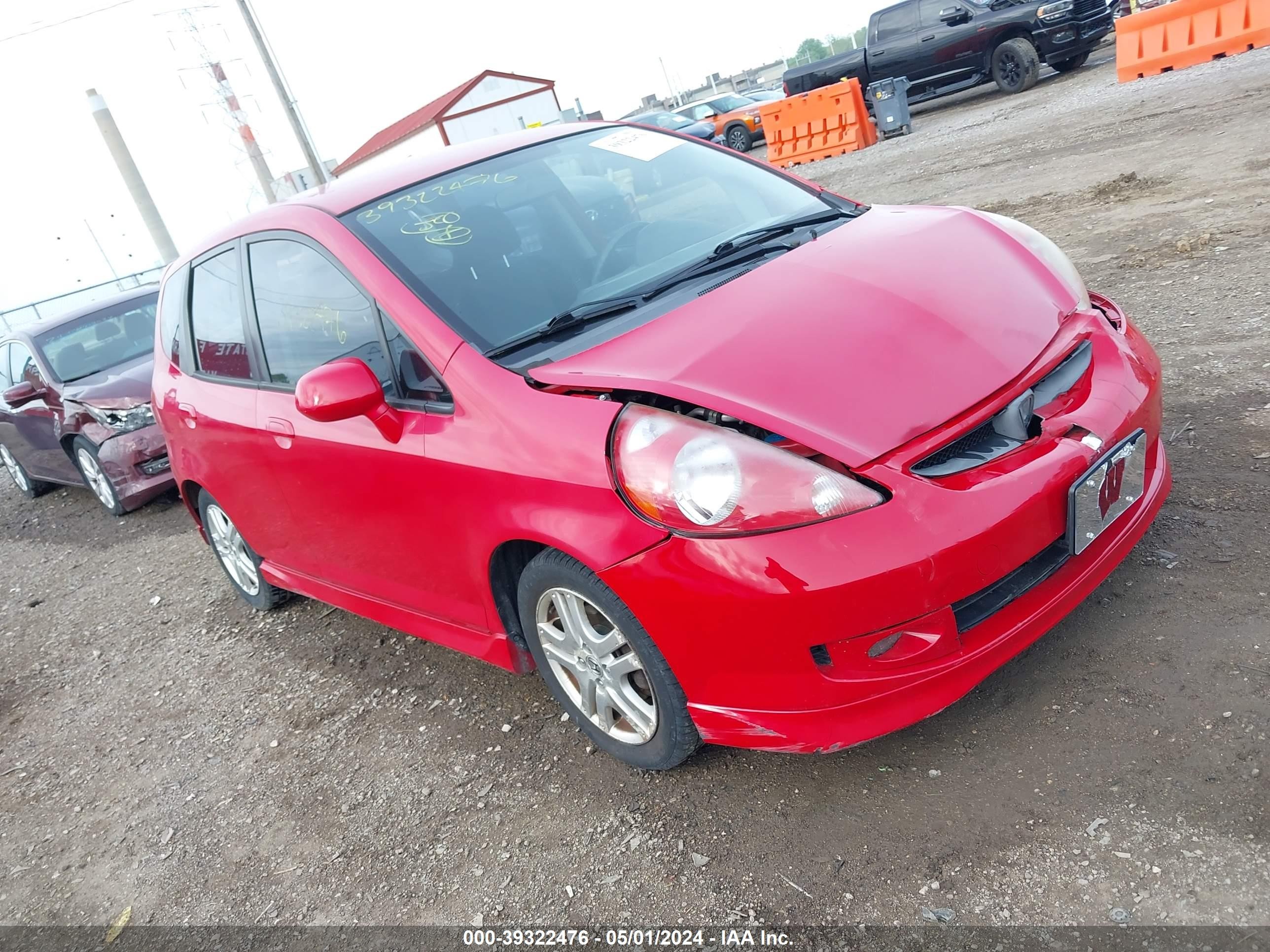 honda fit 2007 jhmgd386x7s064587