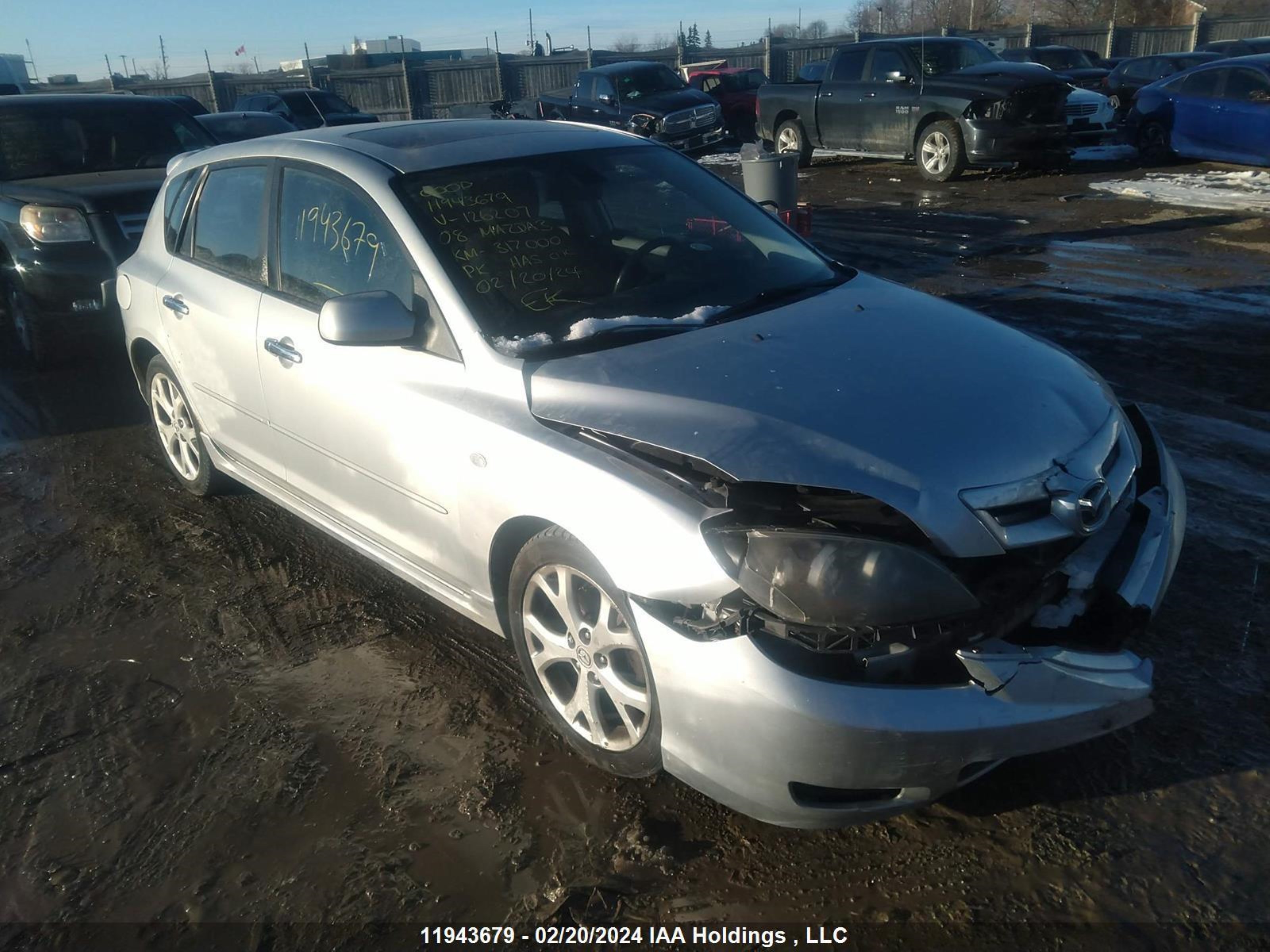 mazda 3 2008 jm1bk343581126207