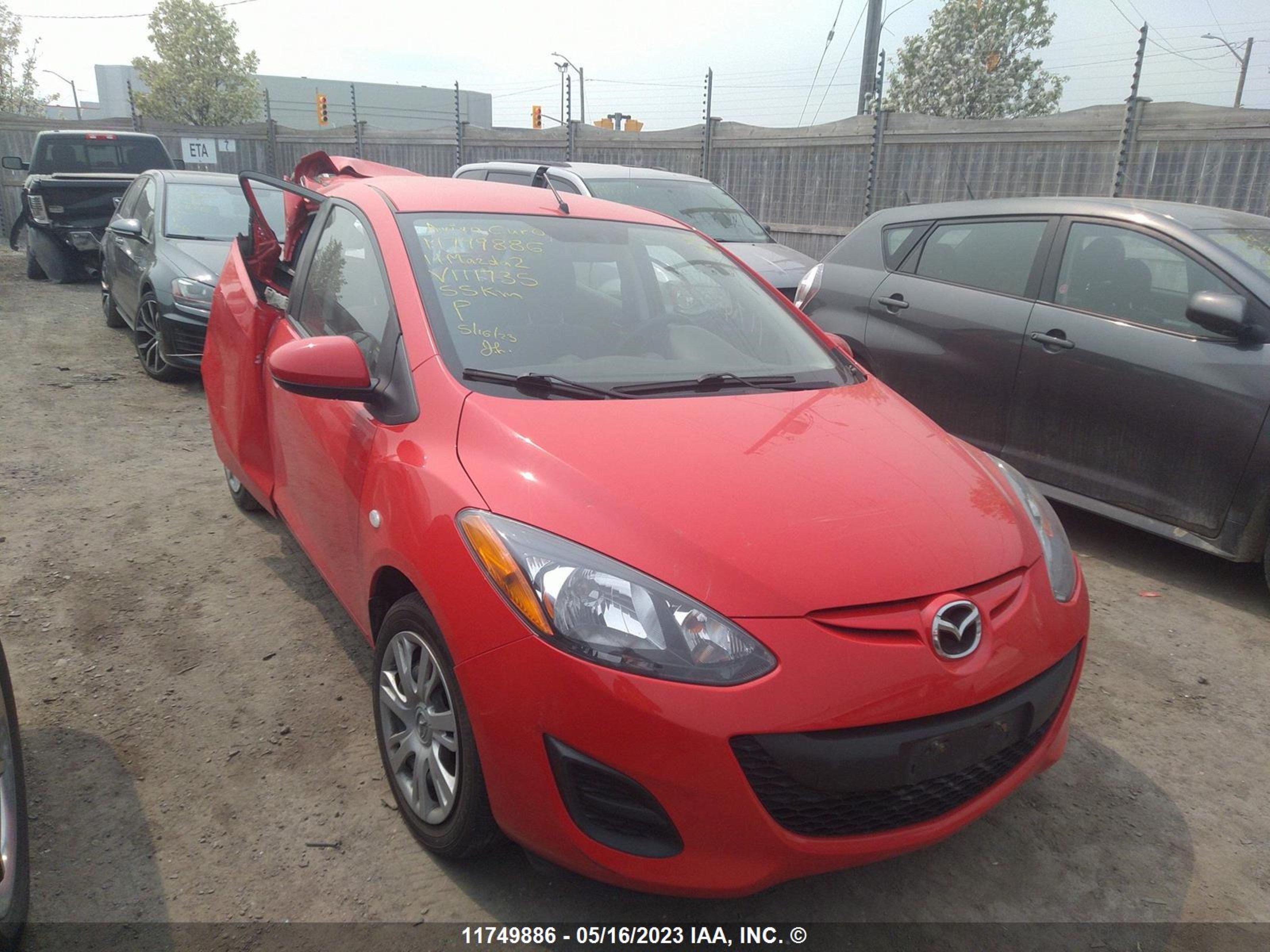 mazda 2 2011 jm1de1hy0b0111735