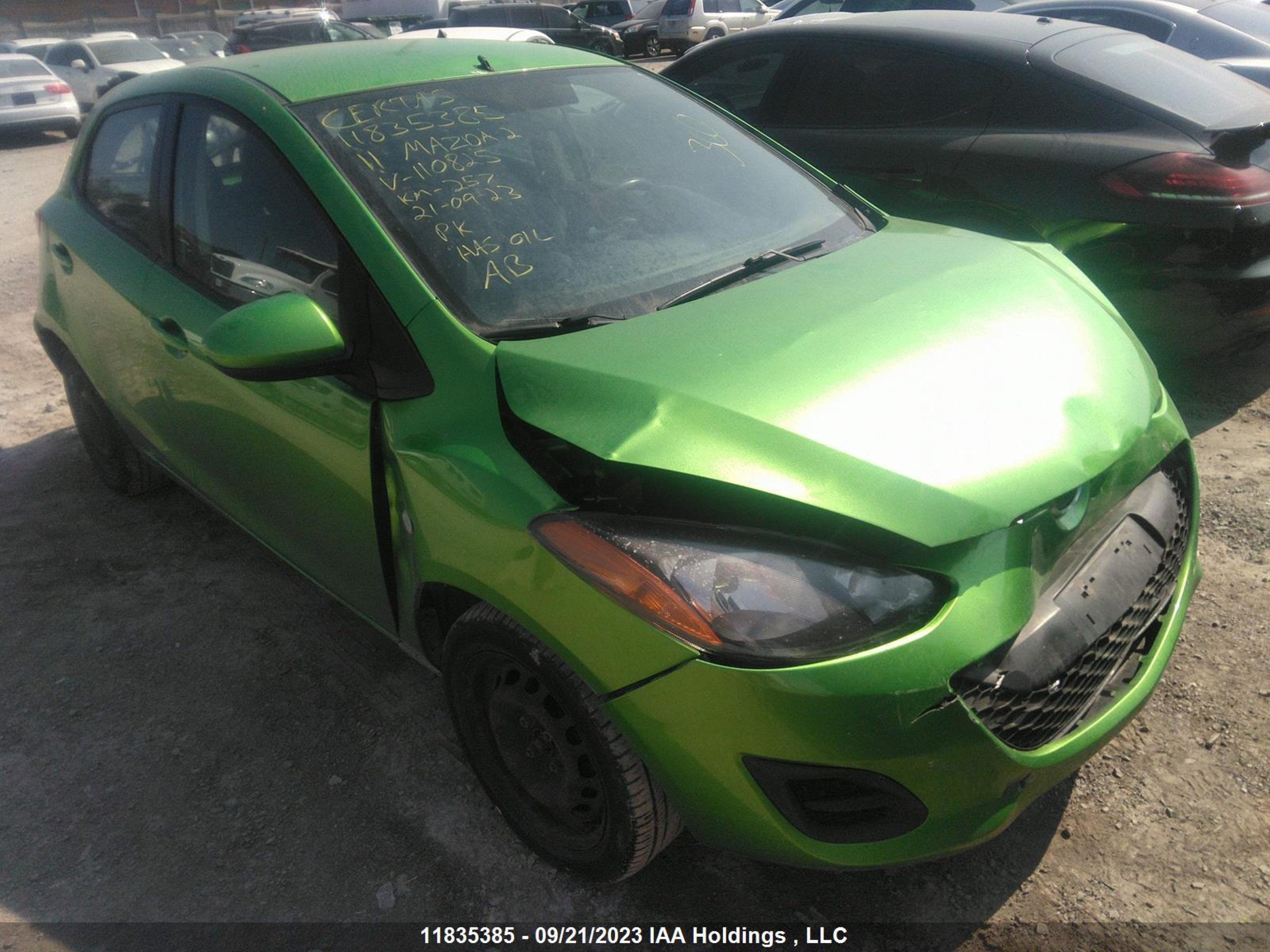 mazda 2 2011 jm1de1hy7b0110825