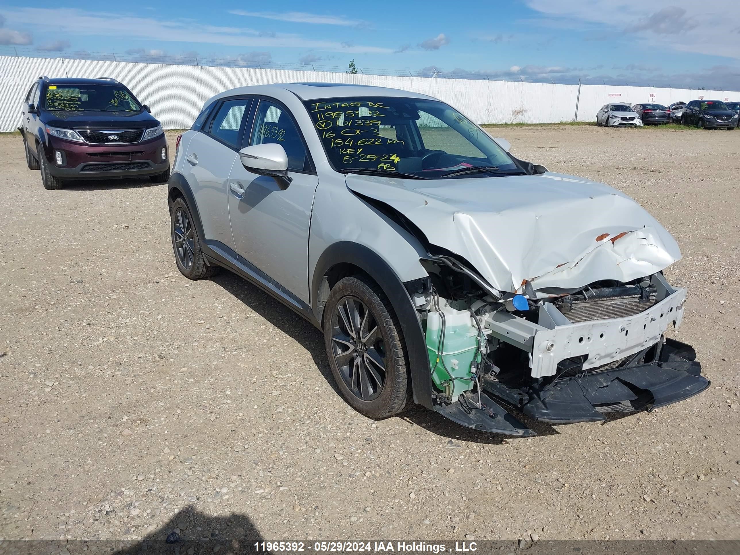 mazda cx-3 2016 jm1dkbd74g0101339