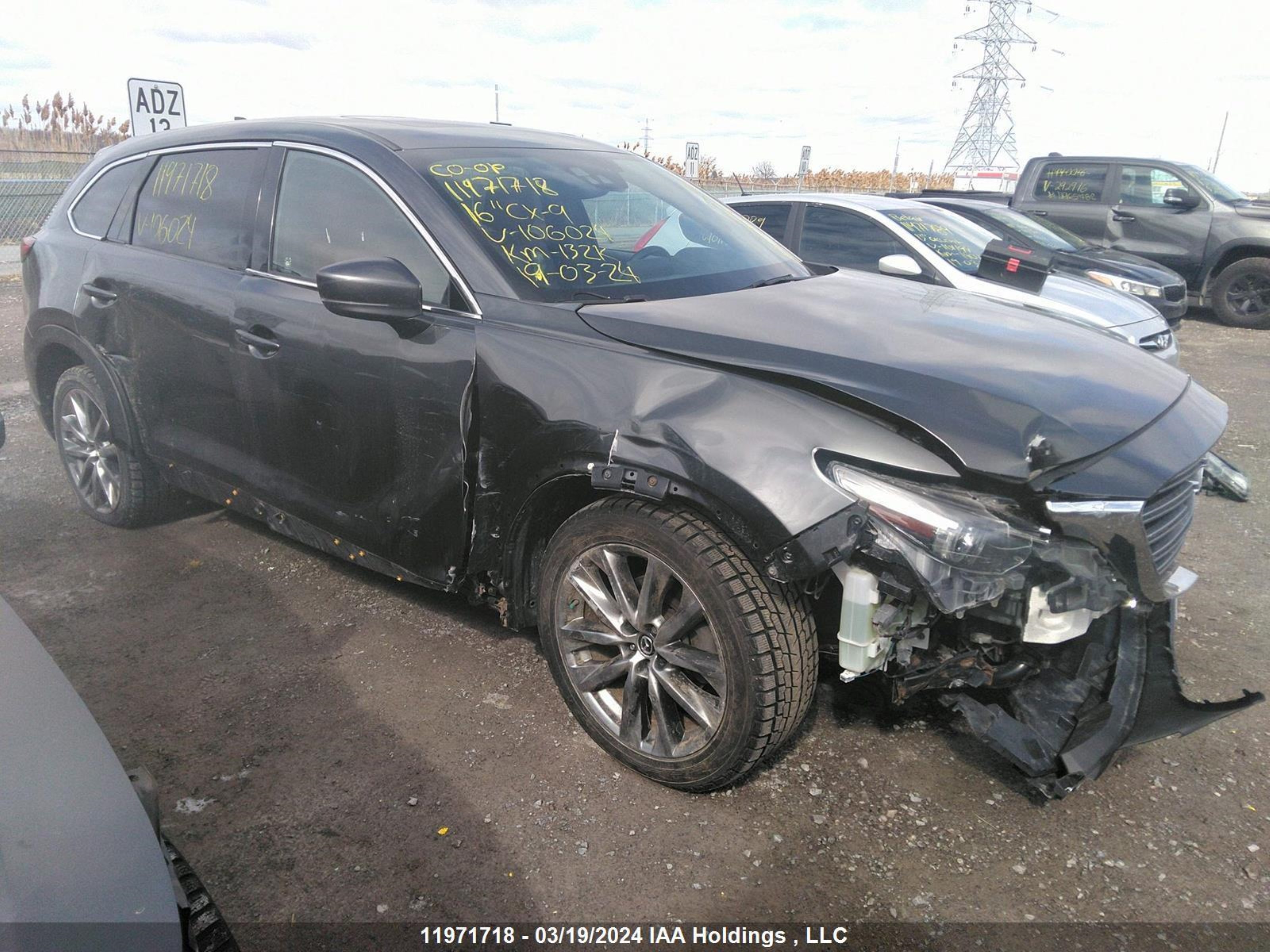 mazda cx-9 2016 jm3tcbey5g0106024