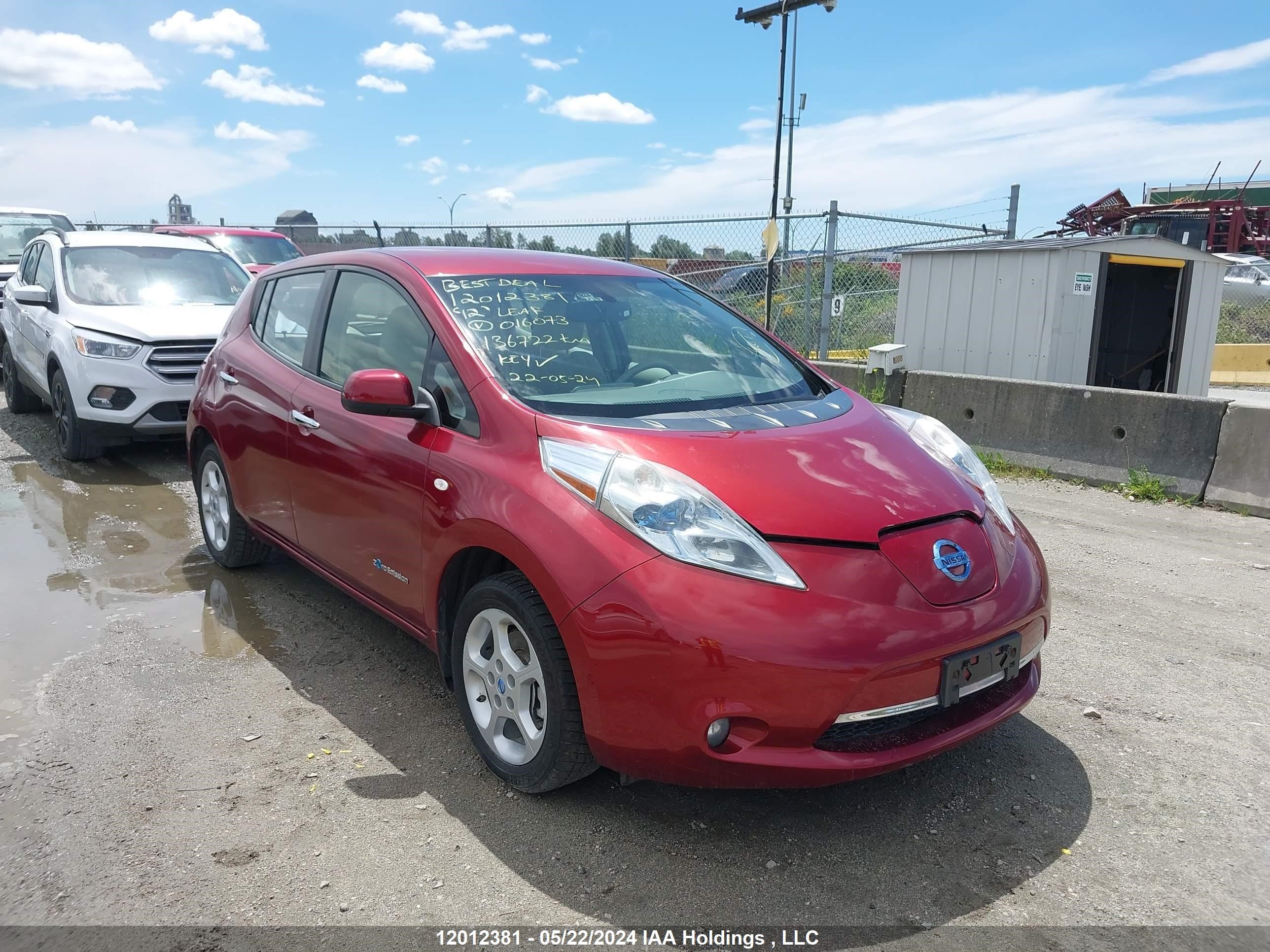 nissan leaf 2012 jn1az0cp5ct016073