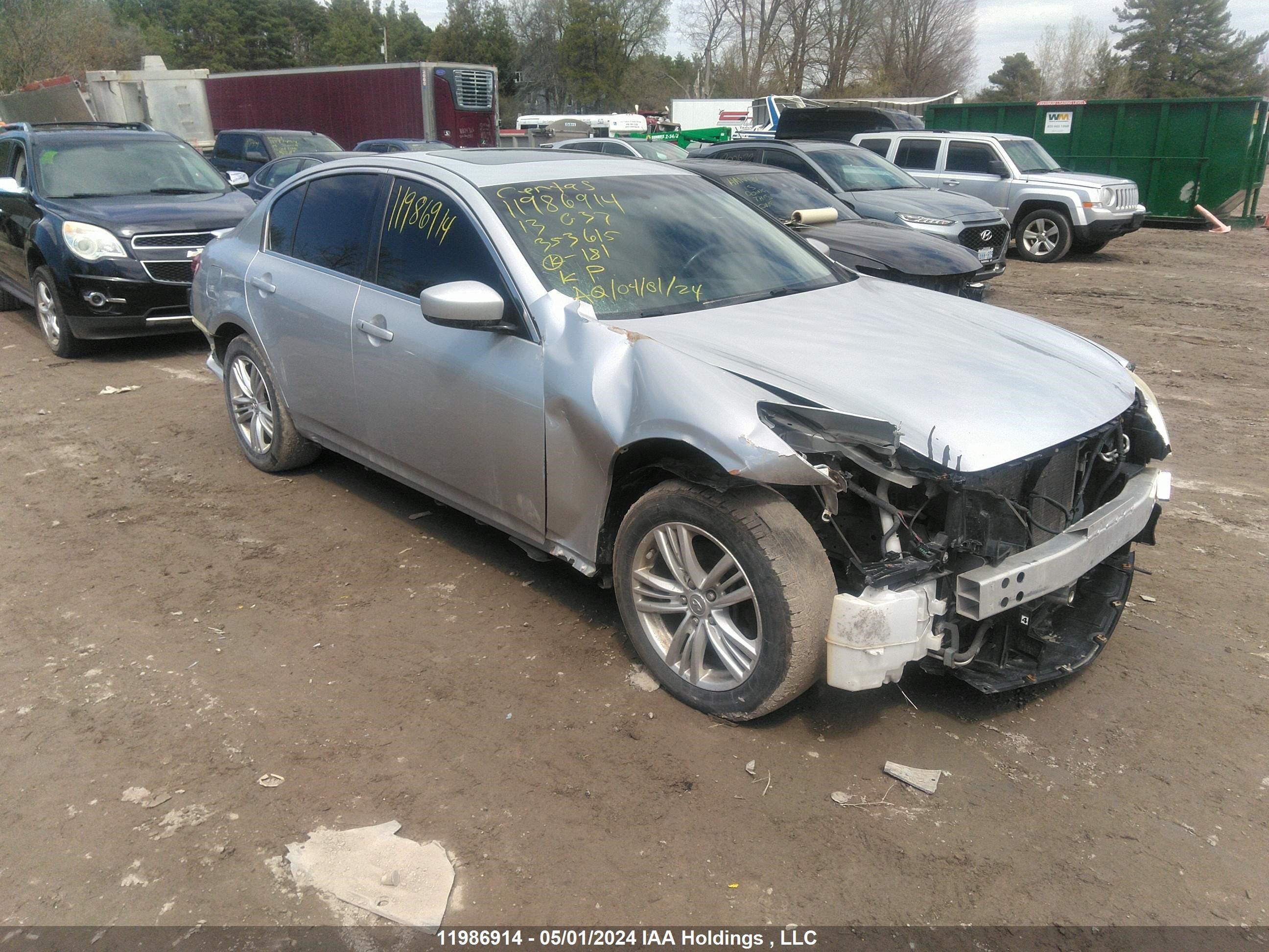 infiniti g 2013 jn1cv6ar2dm353615