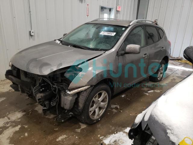 nissan rogue s 2009 jn8as58t59w058436