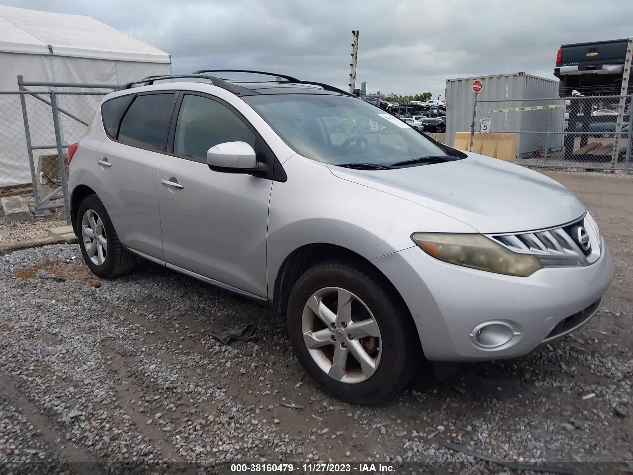 nissan murano 2009 jn8av18w19w106671