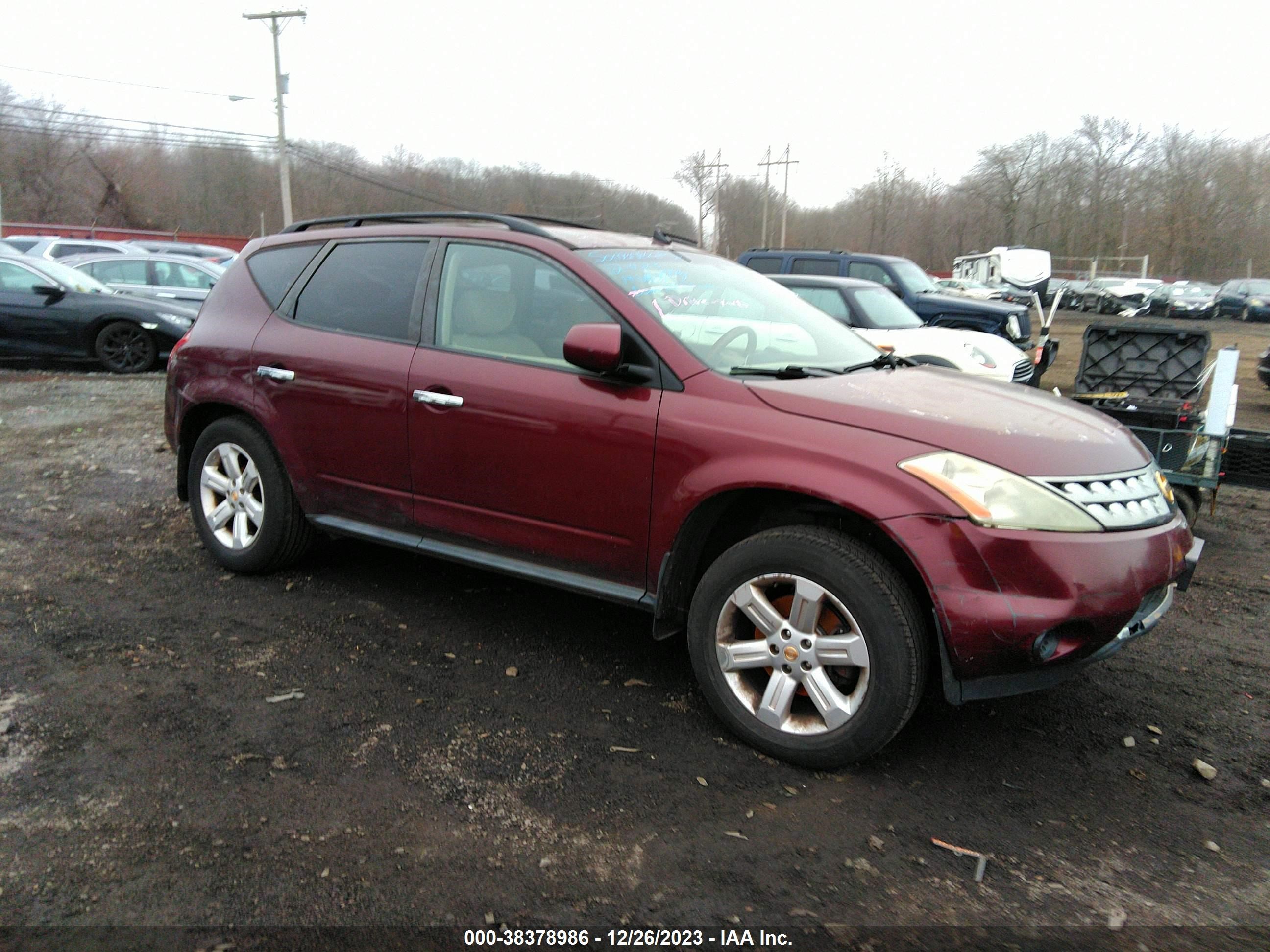 nissan murano 2006 jn8az08t06w403186