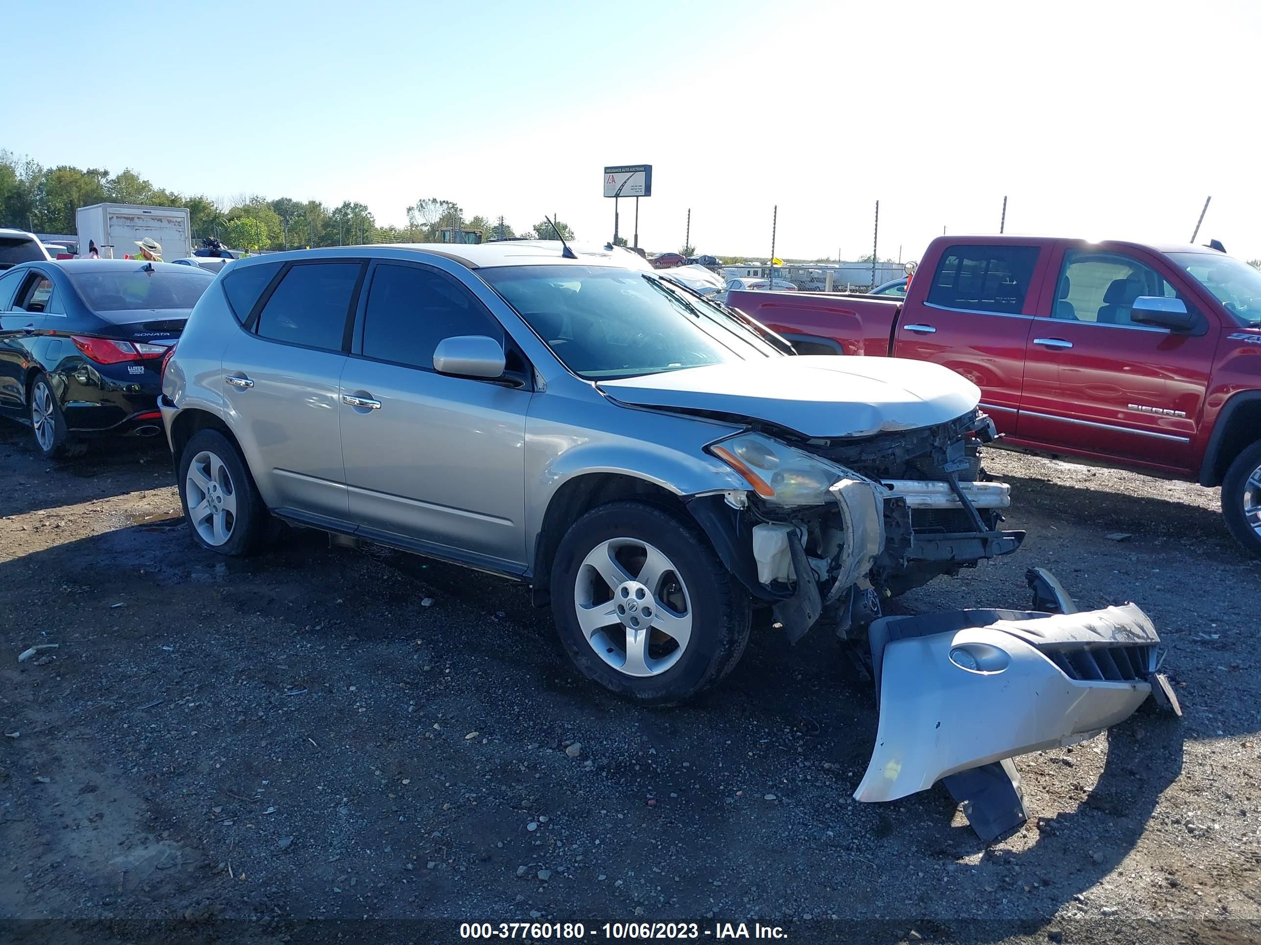 nissan murano 2003 jn8az08t23w108442