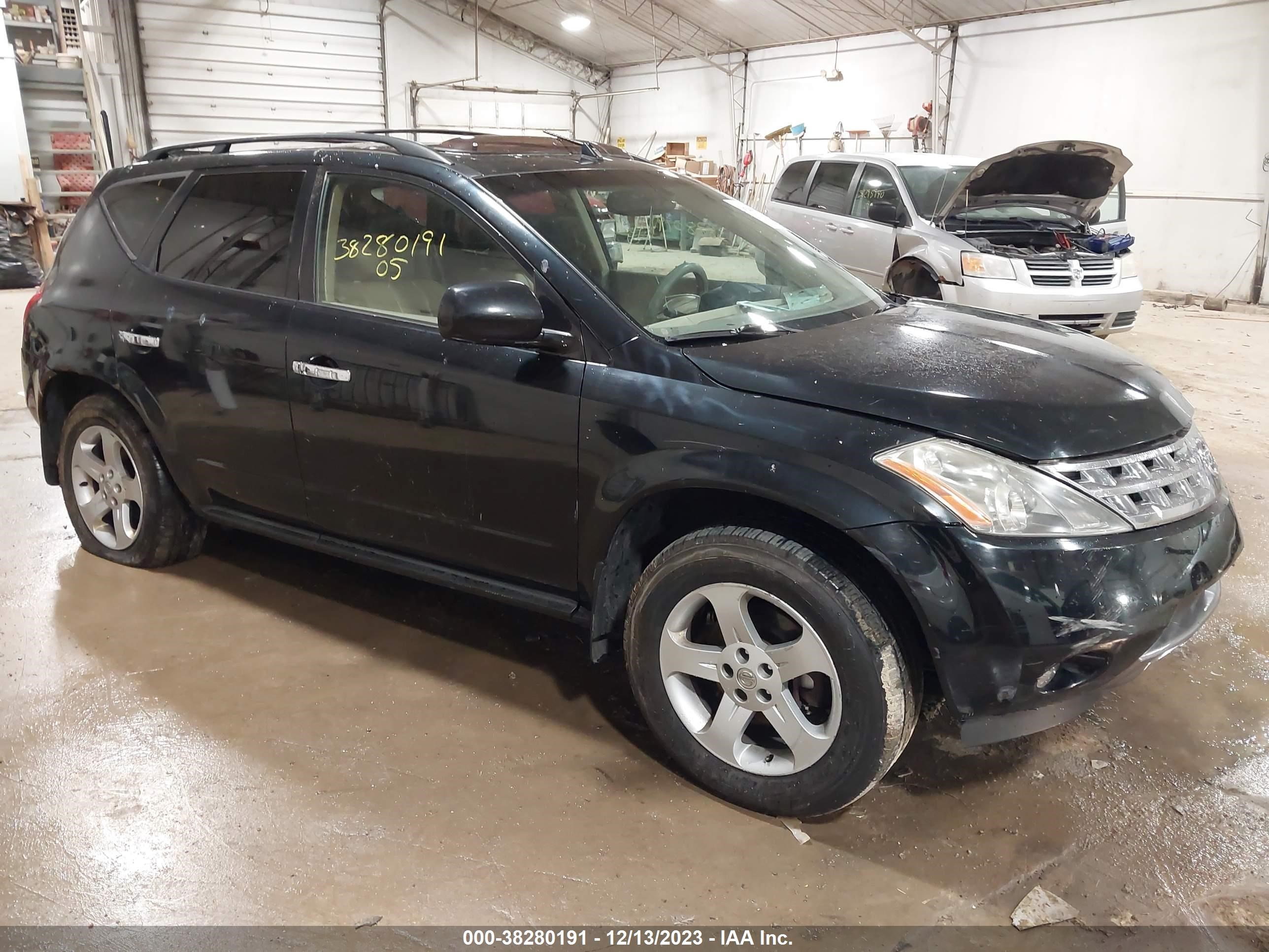 nissan murano 2005 jn8az08t95w307054